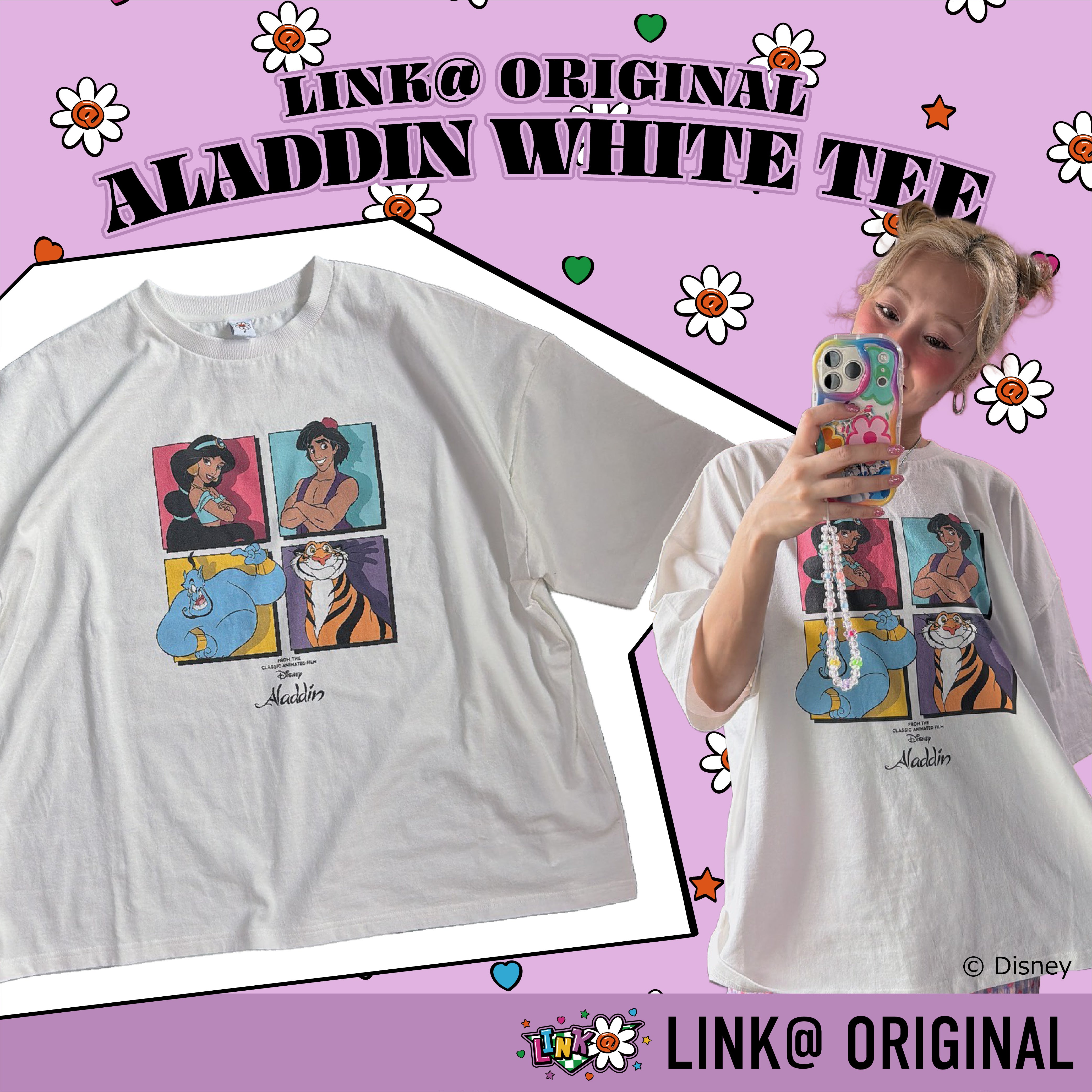 即納 LINK@オリジナルデザイン アラジンのホワイトTEE