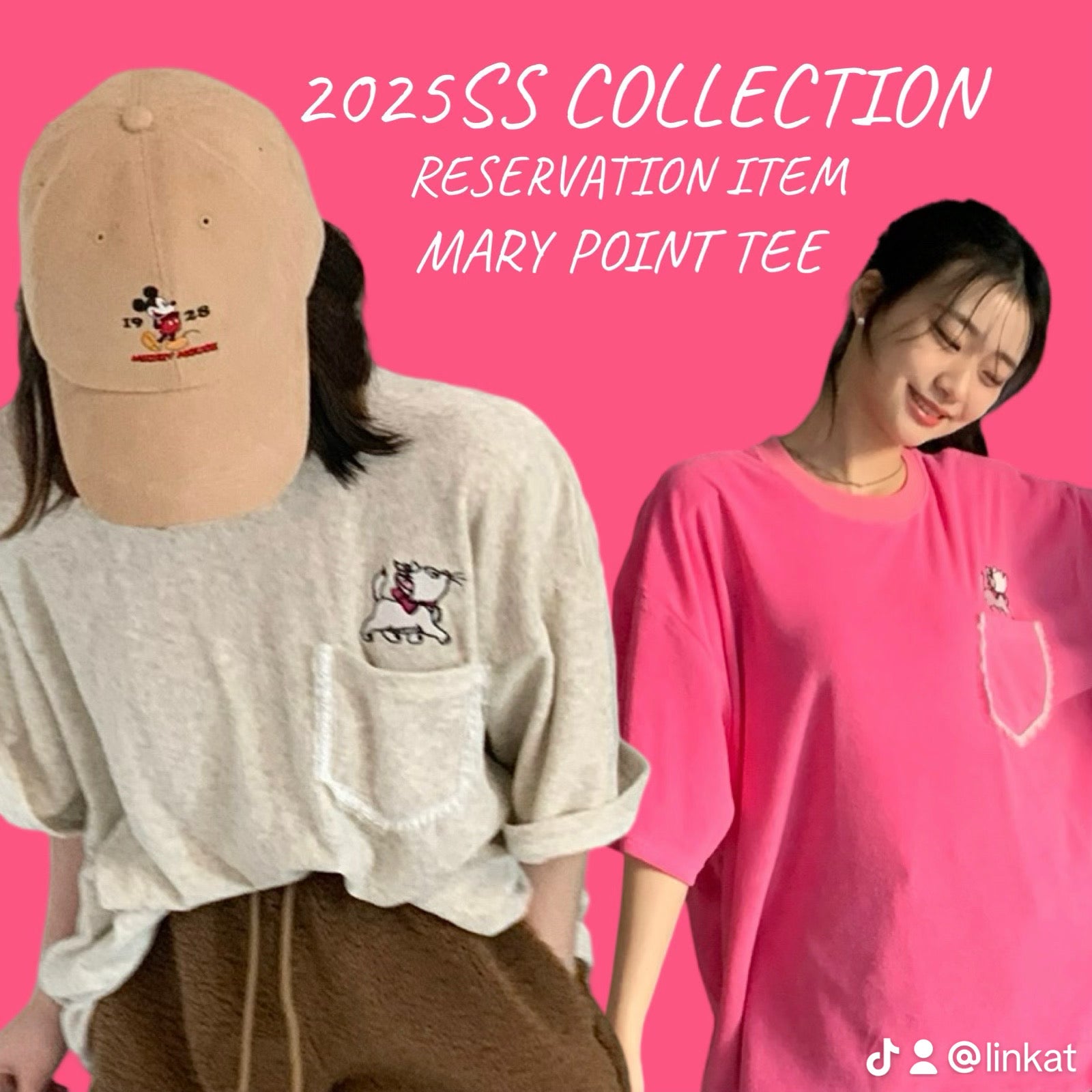 2025SS新作ご予約商品⭐︎2色 おしゃれキャットポケットTEE♡2月上旬〜中旬ごろお届け予定