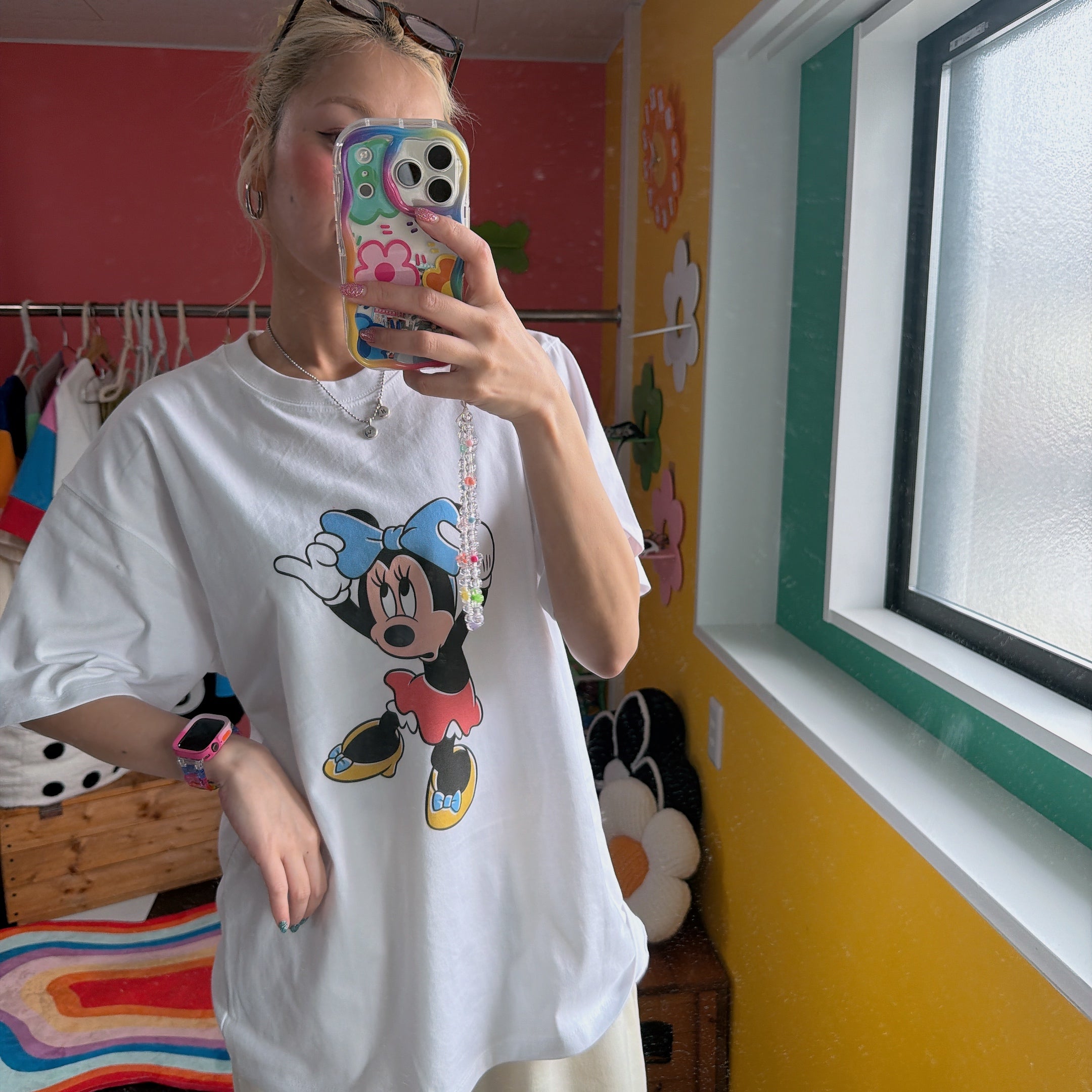 ※予約※ミニーマウスデザインホワイトTEE  6月中の出荷予定