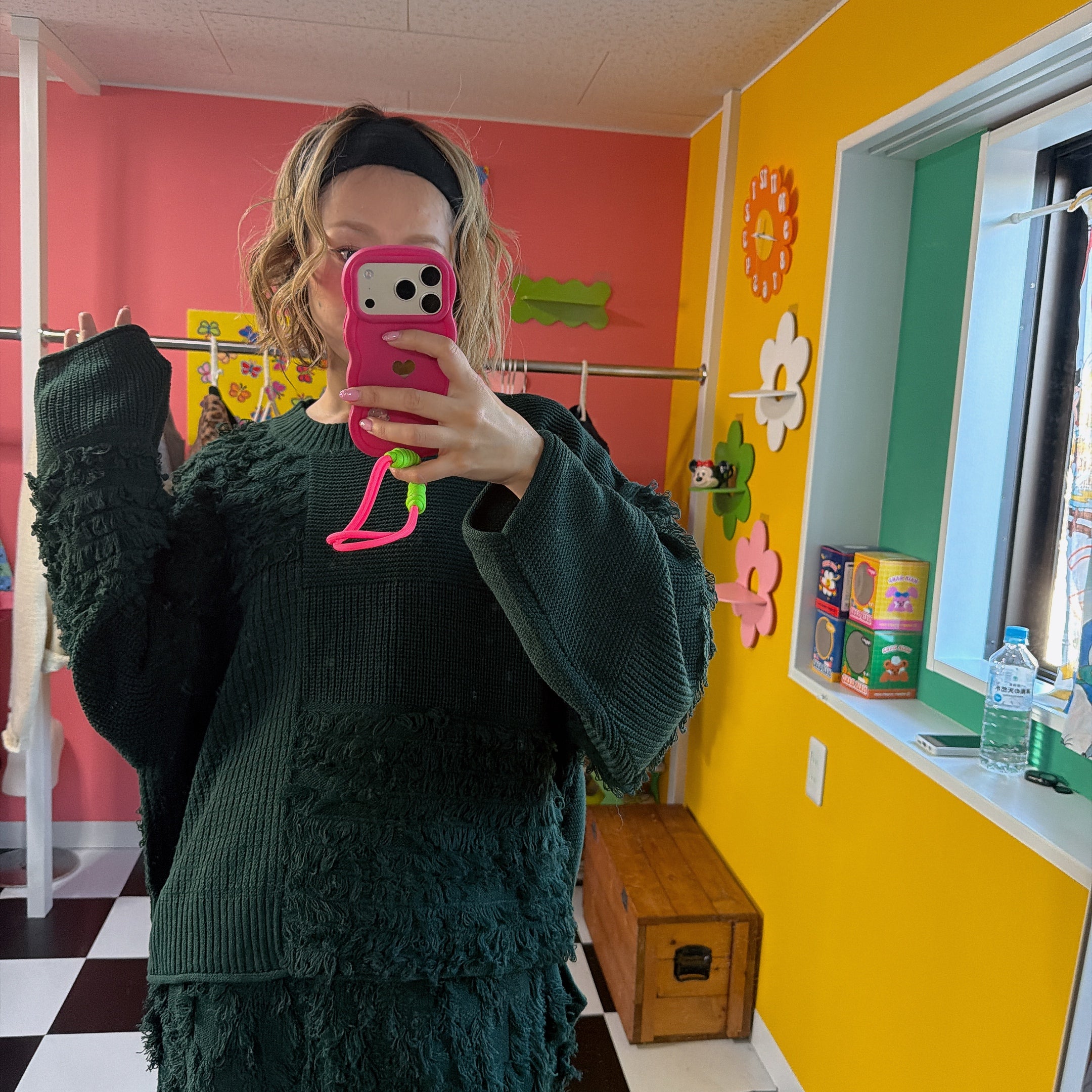 ※予約※セットアップ可能 フリンジMOKEニット&スカート 1月下旬ごろの出荷予定