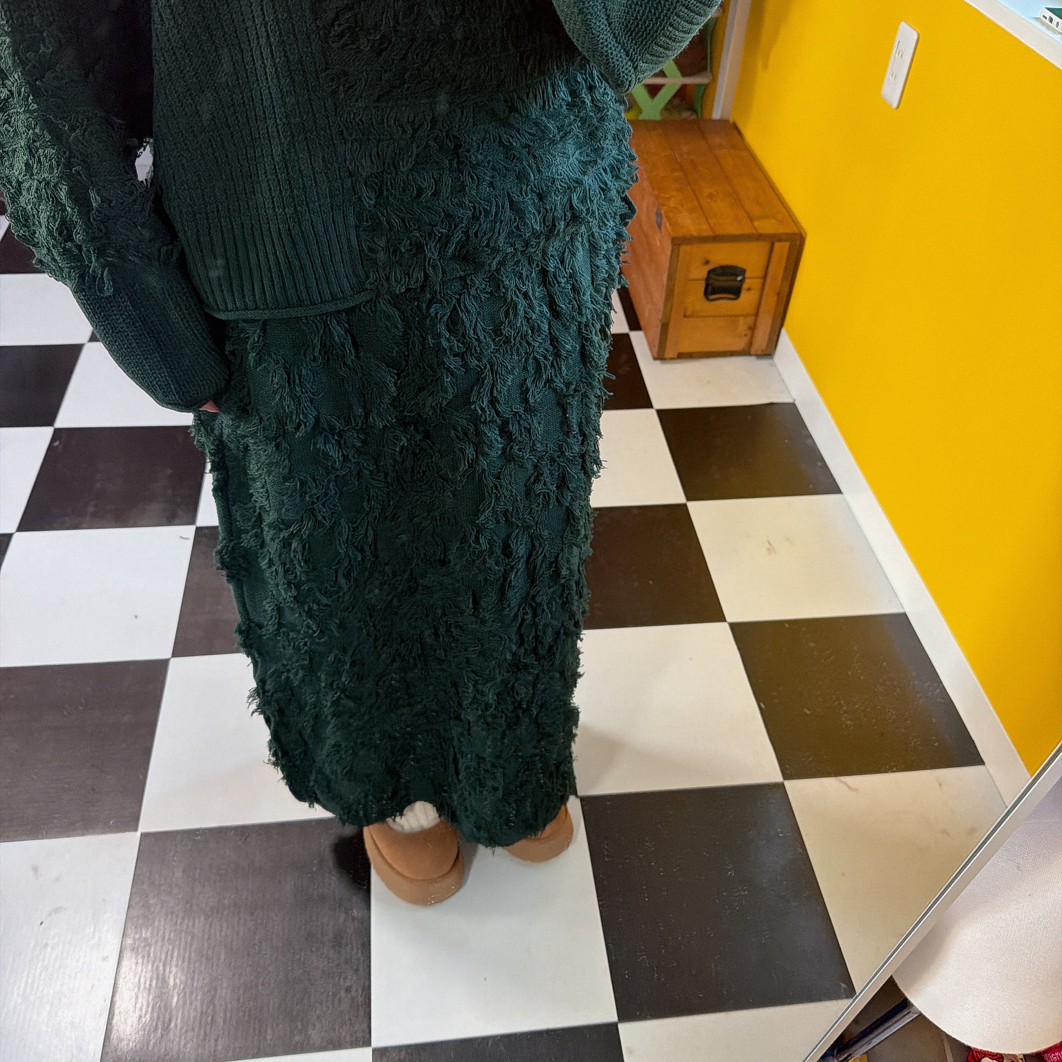 ※予約※セットアップ可能 フリンジMOKEニット&スカート 1月下旬ごろの出荷予定