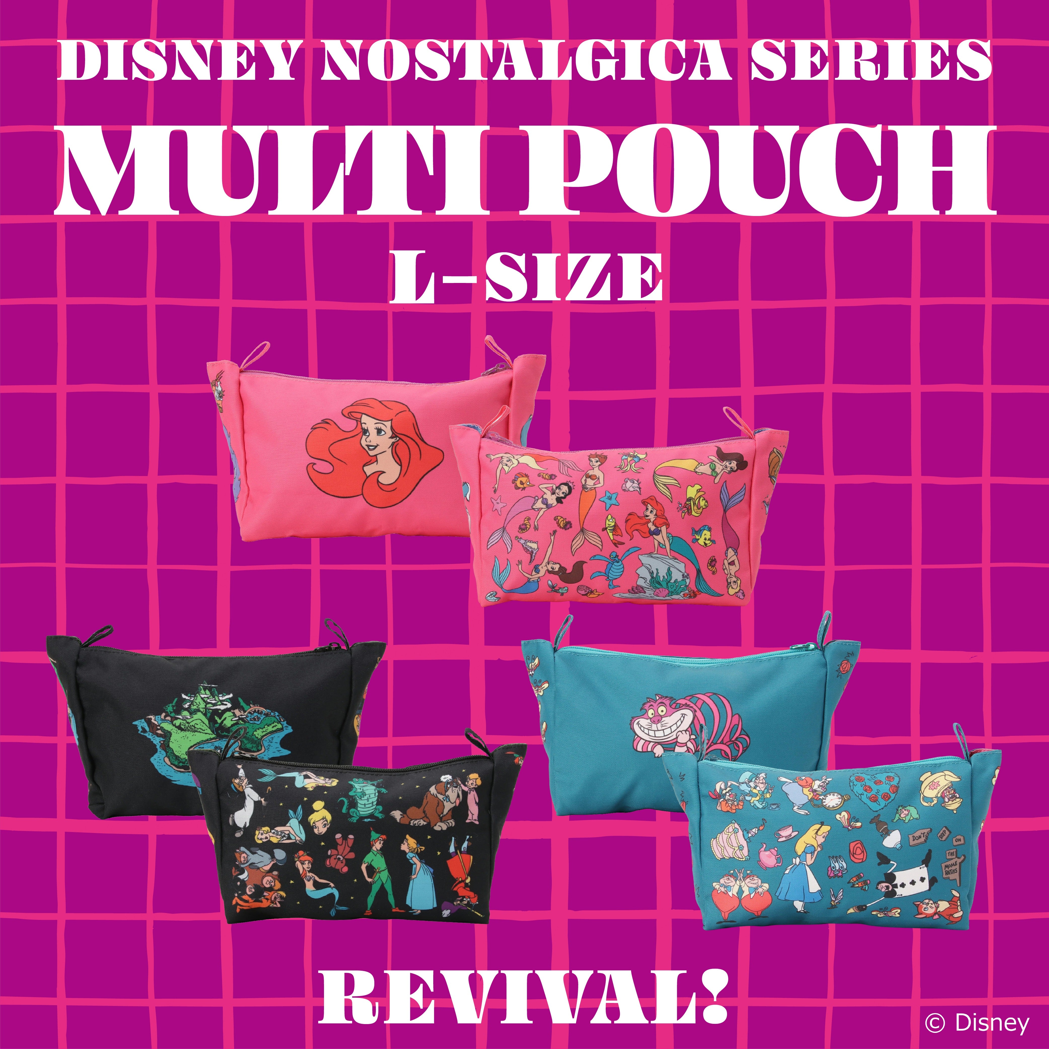 在庫限り 3種類 NOSTALGICAディズニーマルチポーチLサイズ