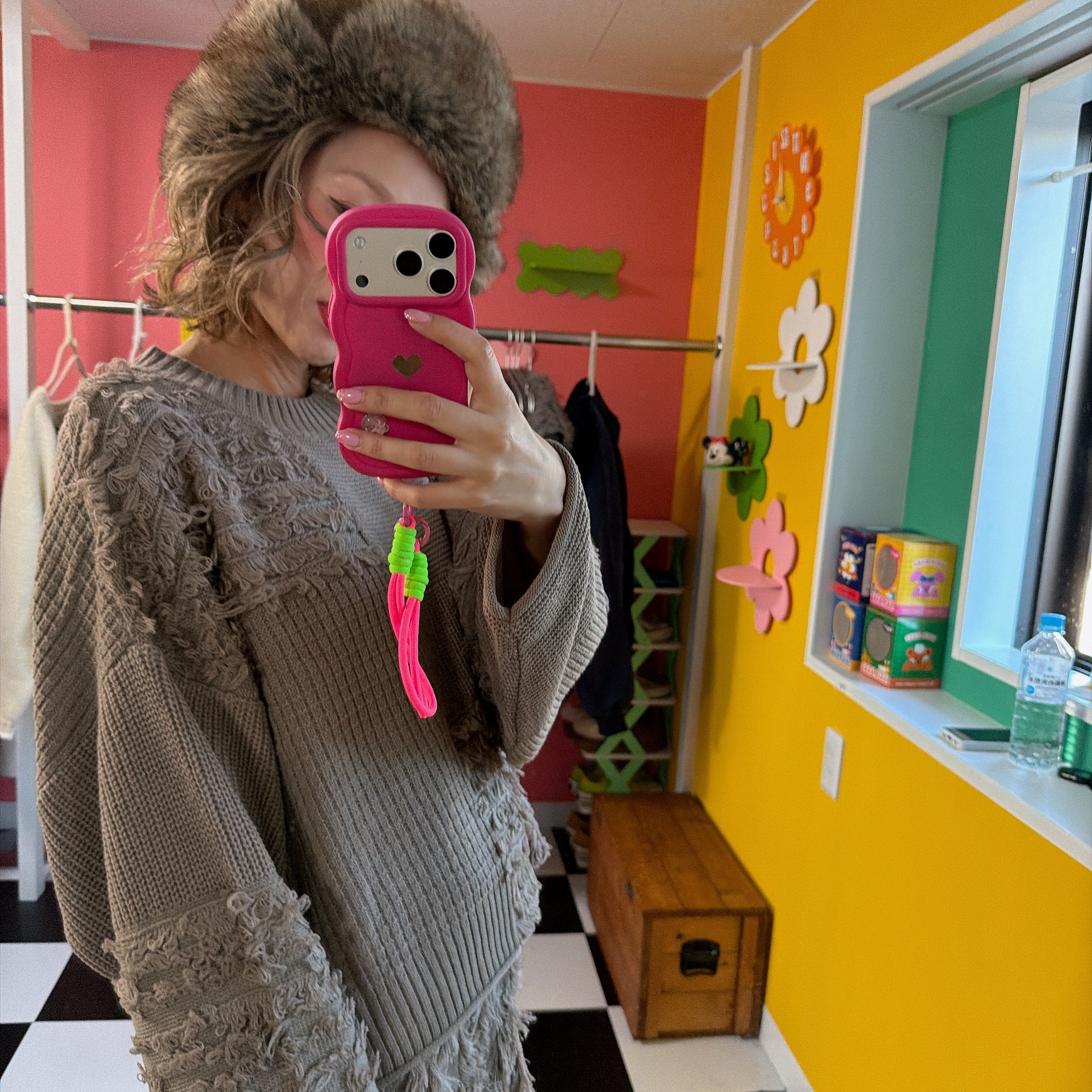 ※予約※セットアップ可能 フリンジMOKEニット&スカート 1月下旬ごろの出荷予定