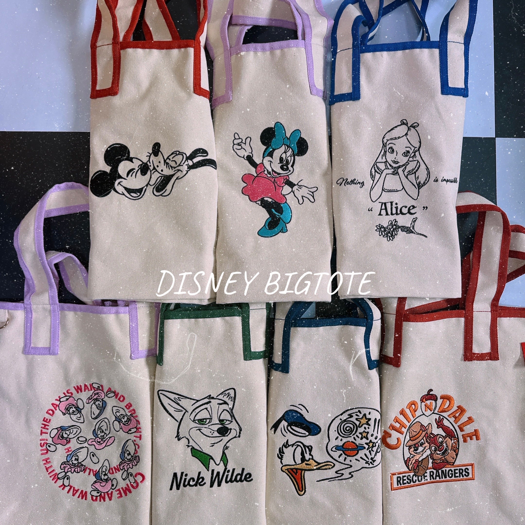 *Pre-order* Disney's new product pre-order 7 types of embroidered big tote bags Scheduled to ship in May