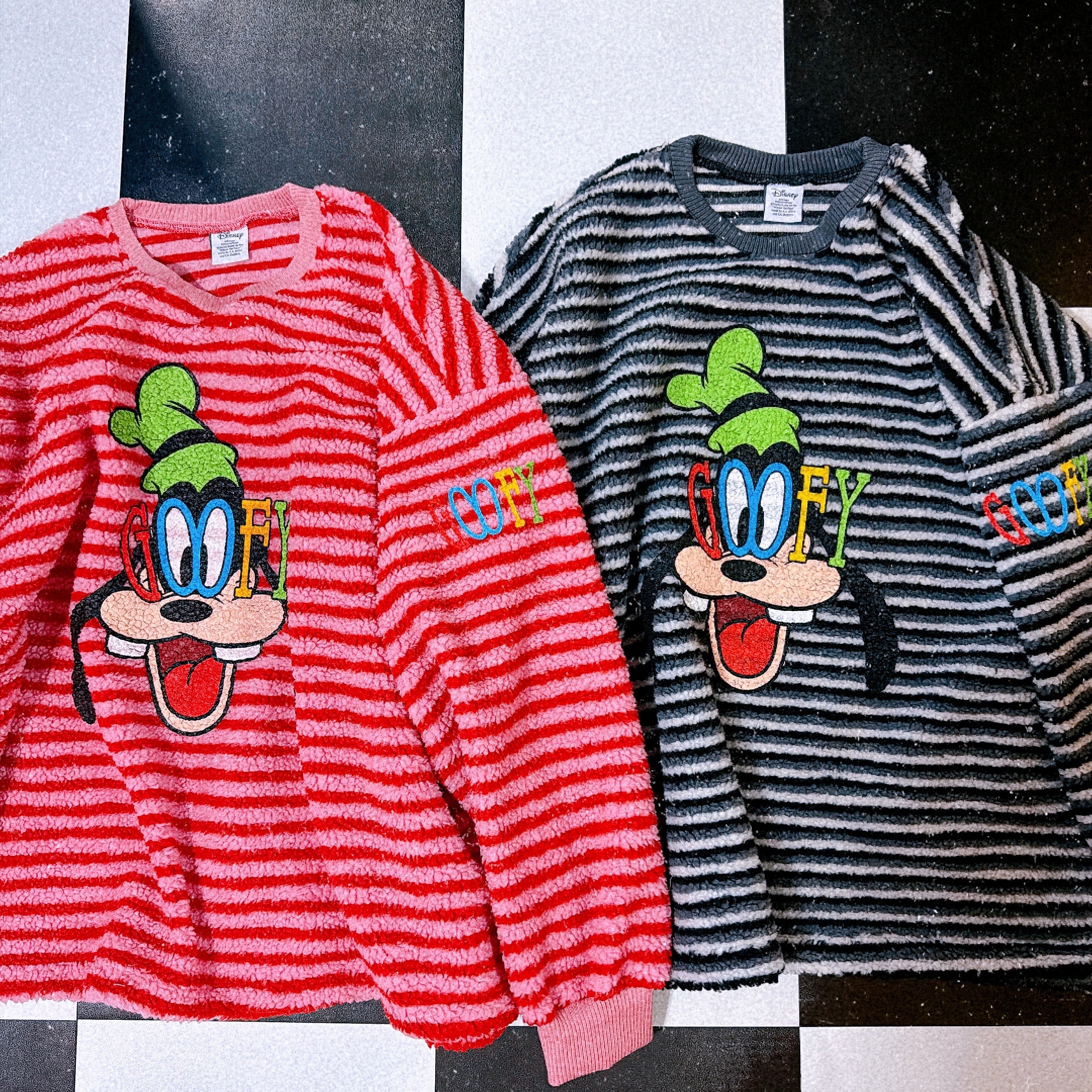 ※予約※2色 変形グーフィーボーダーボアスウェット 2月上旬出荷予定