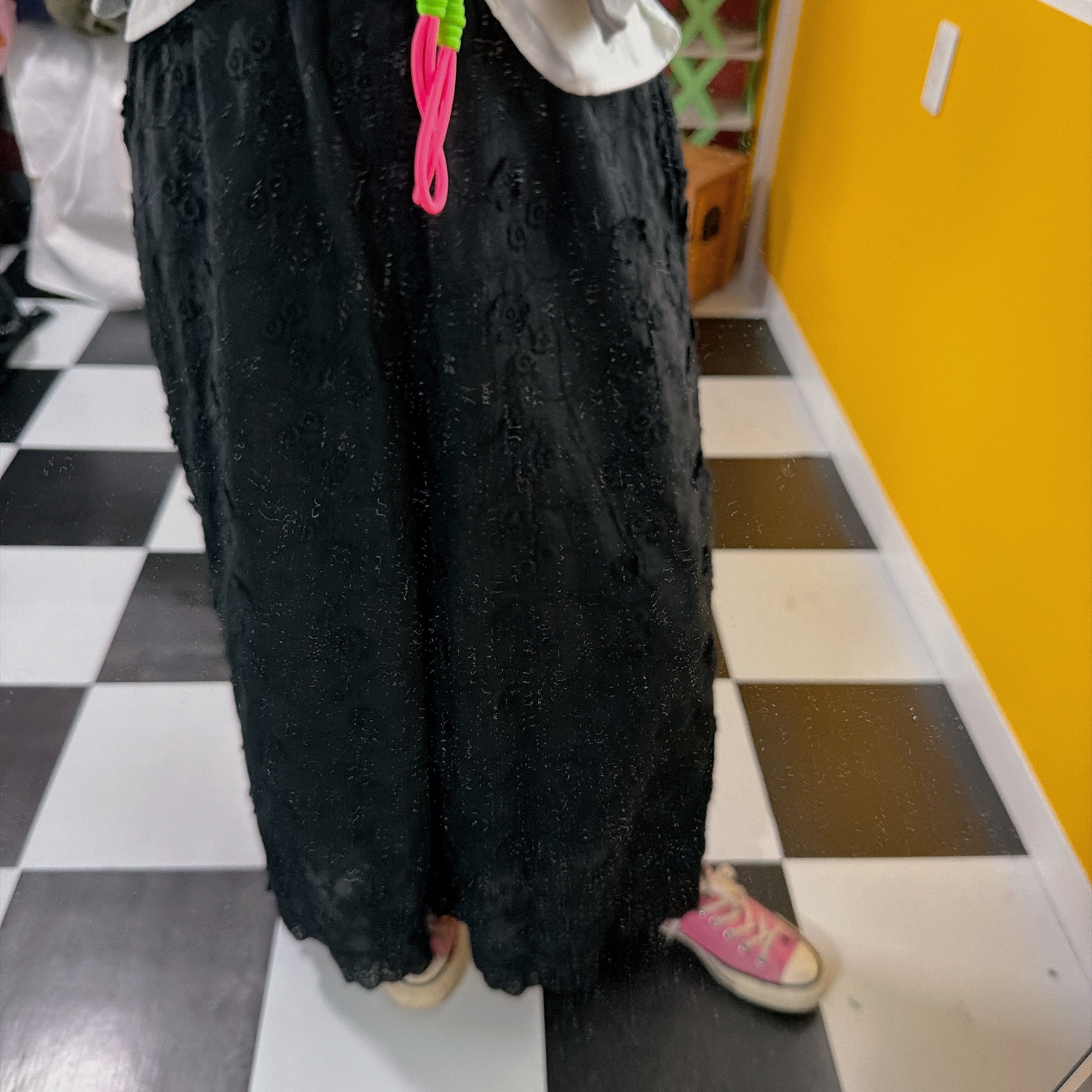 ※予約※2色 3D刺繍フラワーレースワイドパンツ 2月中の出荷予定