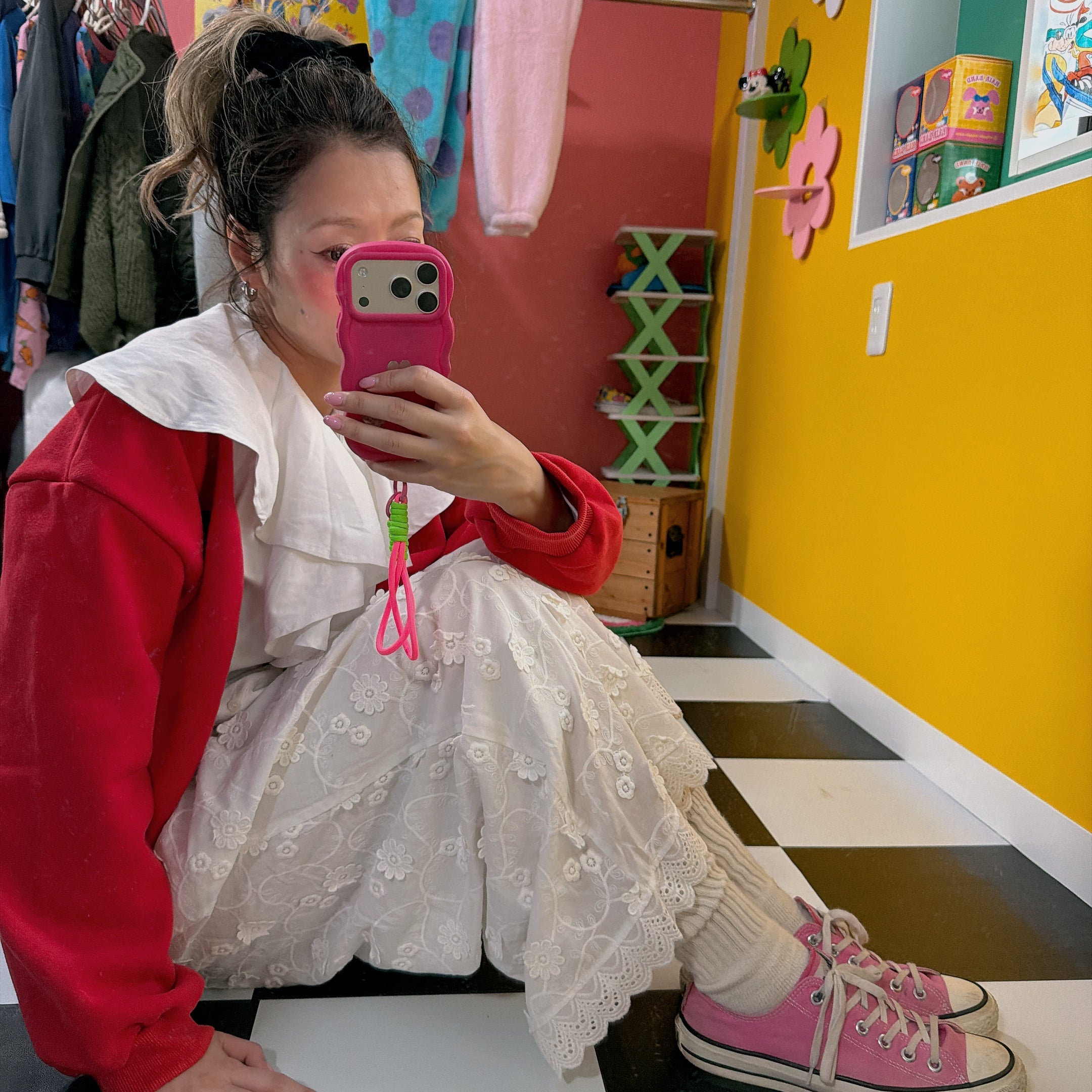 ※予約※2色 3D刺繍フラワーレースワイドパンツ 2月中の出荷予定