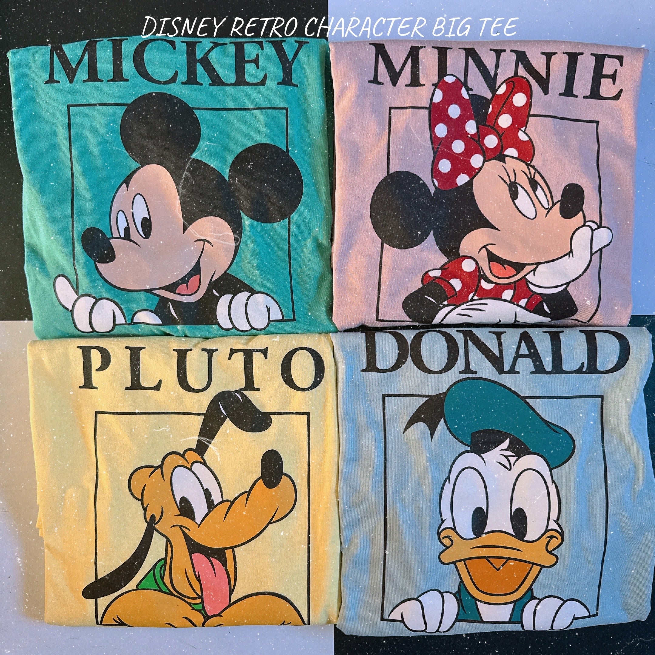 即納 4種類 レトロデザインディズニービッグTEE♡