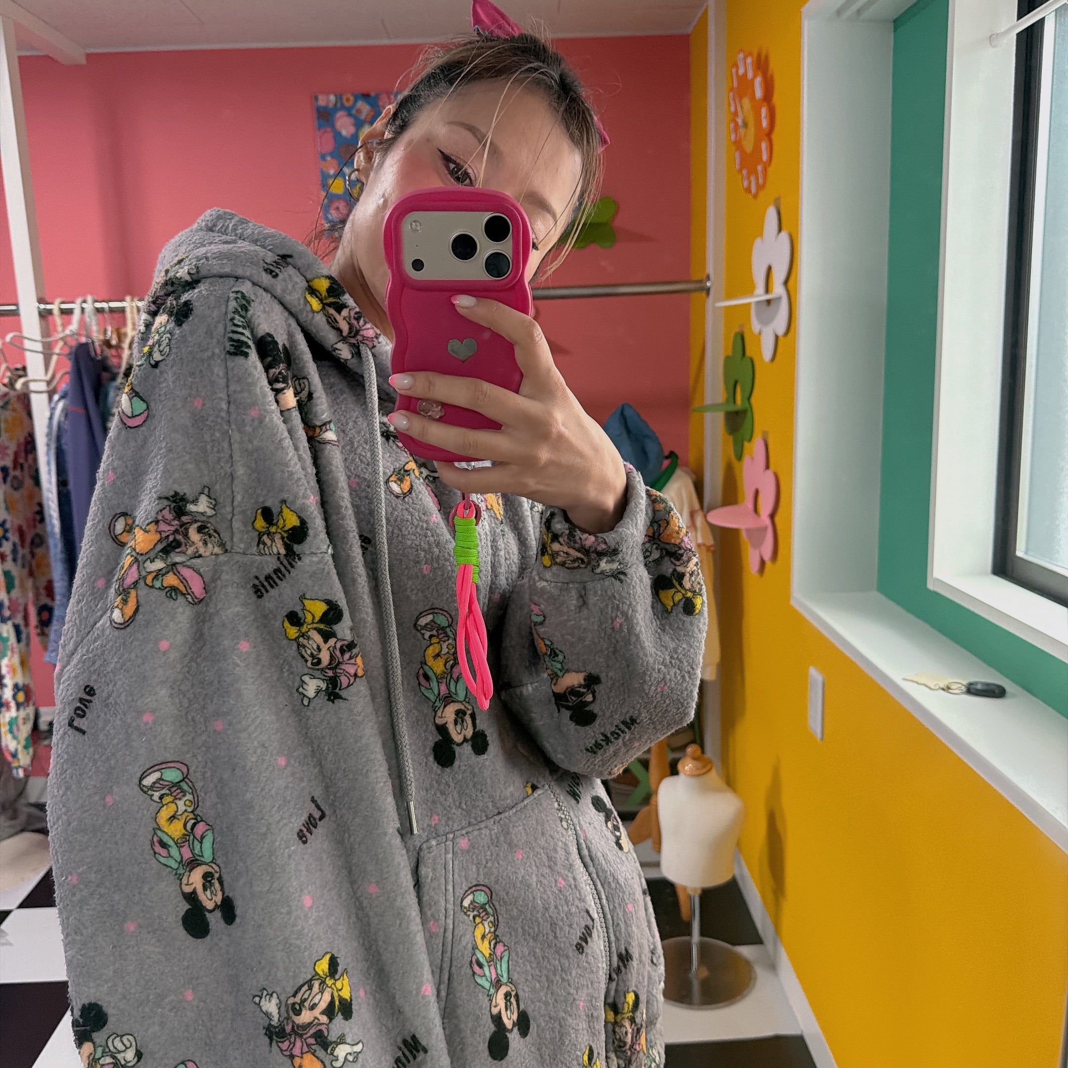 *Pre-order* 3-color Mickey and Friends fluffy hoodie. Scheduled to ship late January to early February.