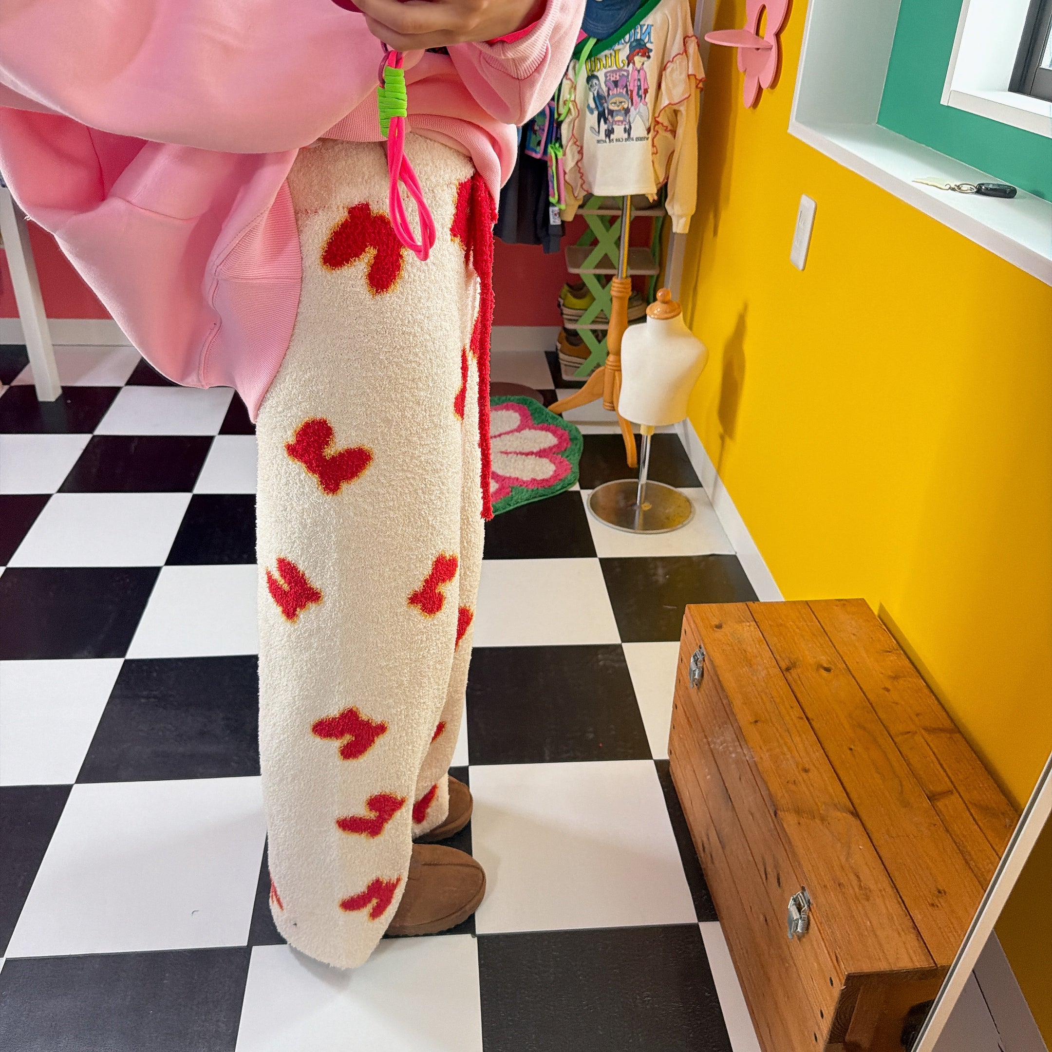 ※Pre-order※ 2-color set available Mickey and Minnie fluffy bottoms Scheduled to ship in January