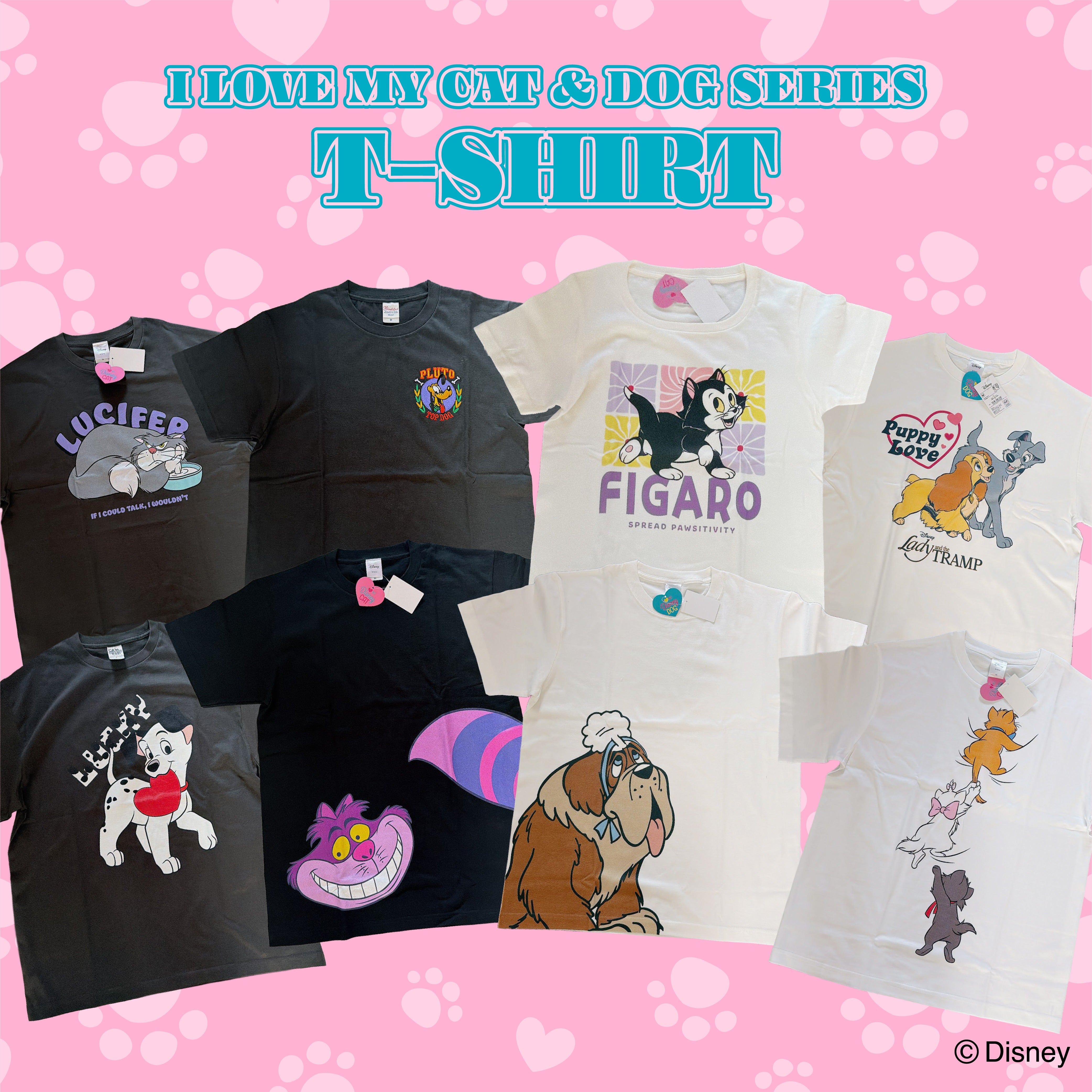 ※予約※ 8種類 DISNEY 犬猫シリーズ Tシャツ  6月中の発送予定