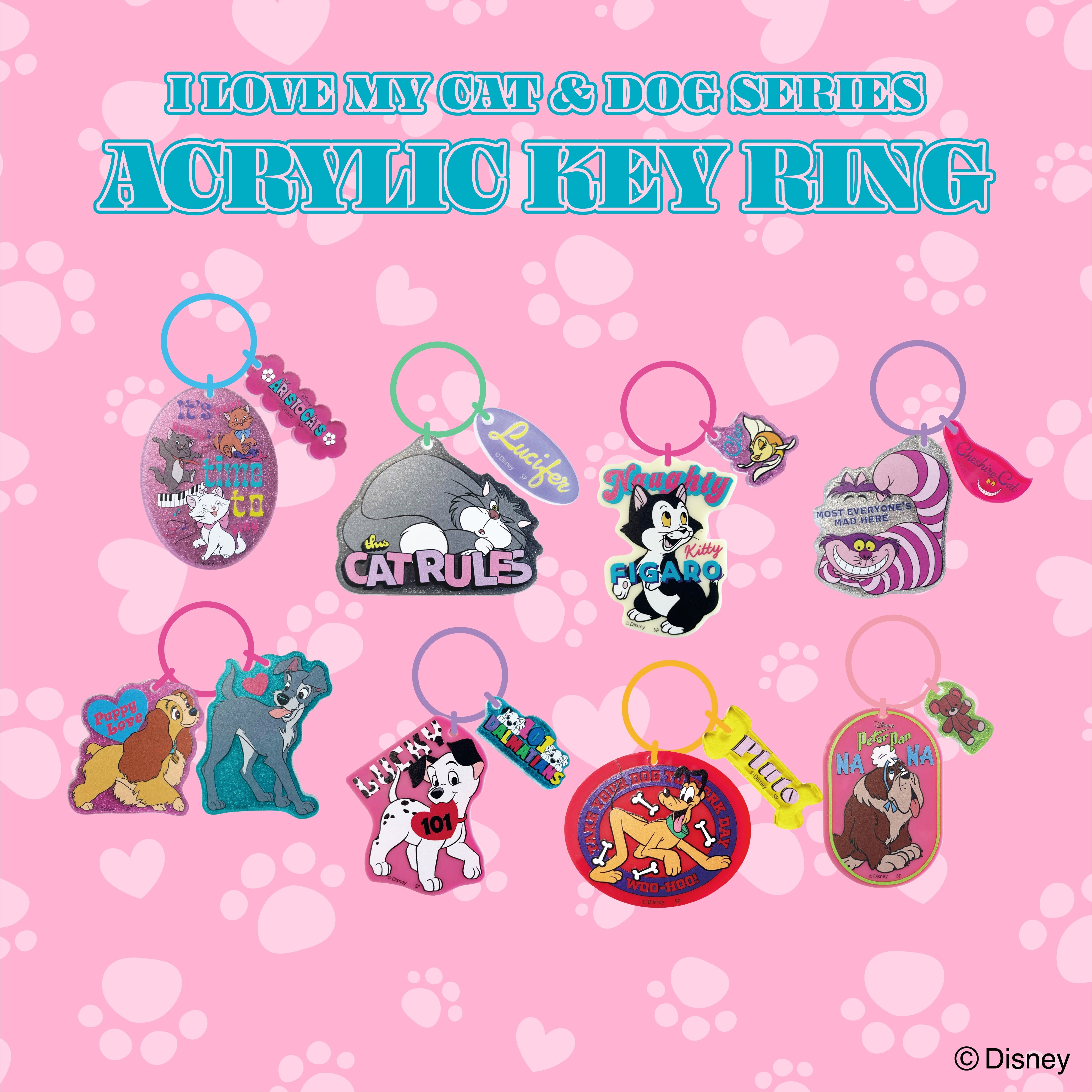※予約※ 8種類 DISNEY 犬猫シリーズ アクリルキーホルダー  6月中旬の発送予定