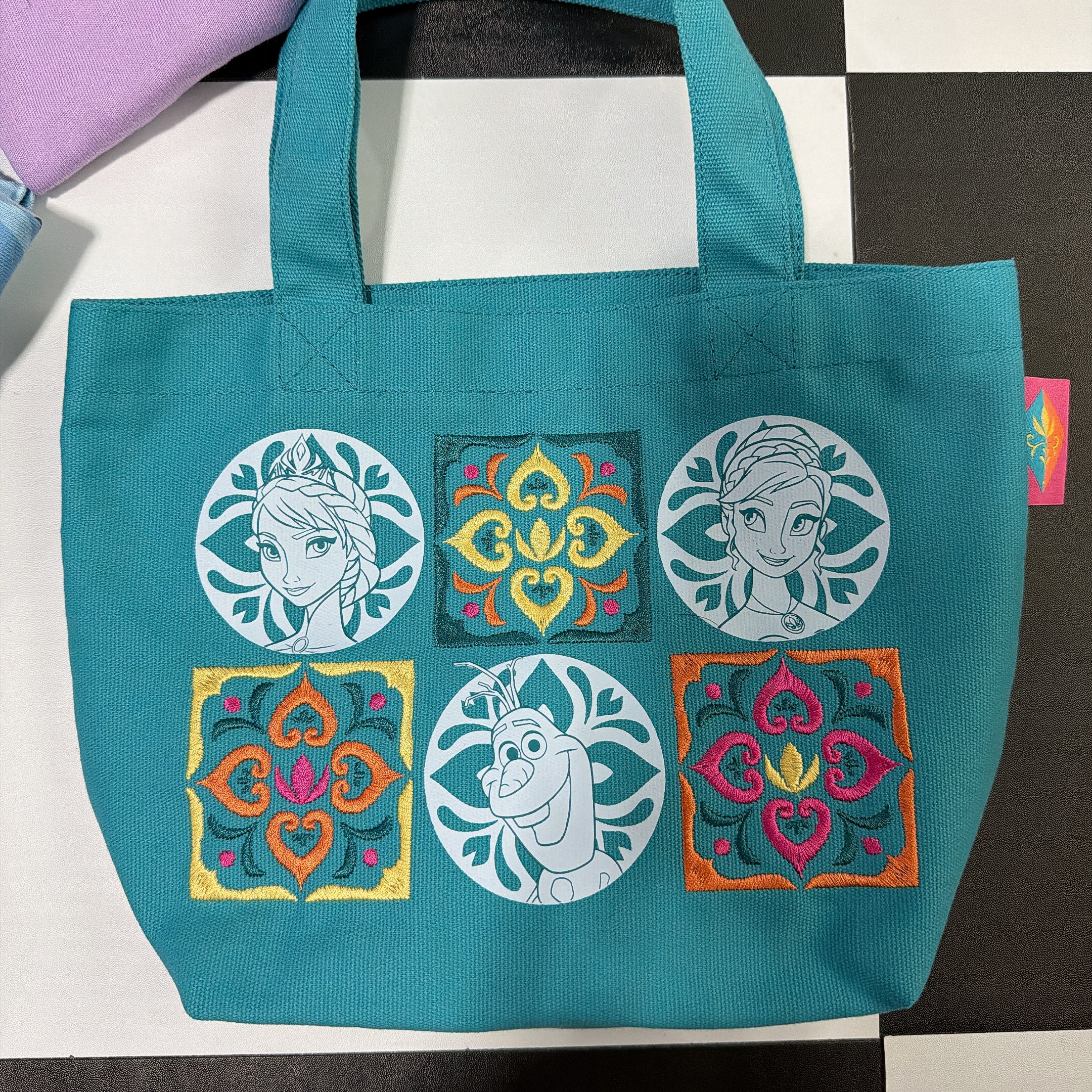※2026SS Pre-order※ Frozen Nordic Flower Series Color Embroidered Tote Bag Scheduled to ship in April