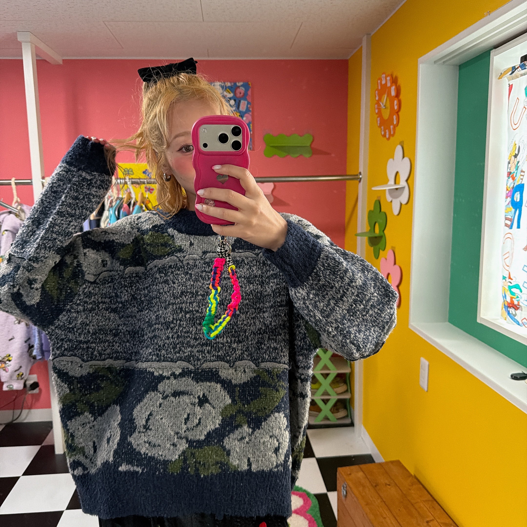 ※上限あり予約※4色 ヴィンテージフラワーニット  1月中の出荷予定