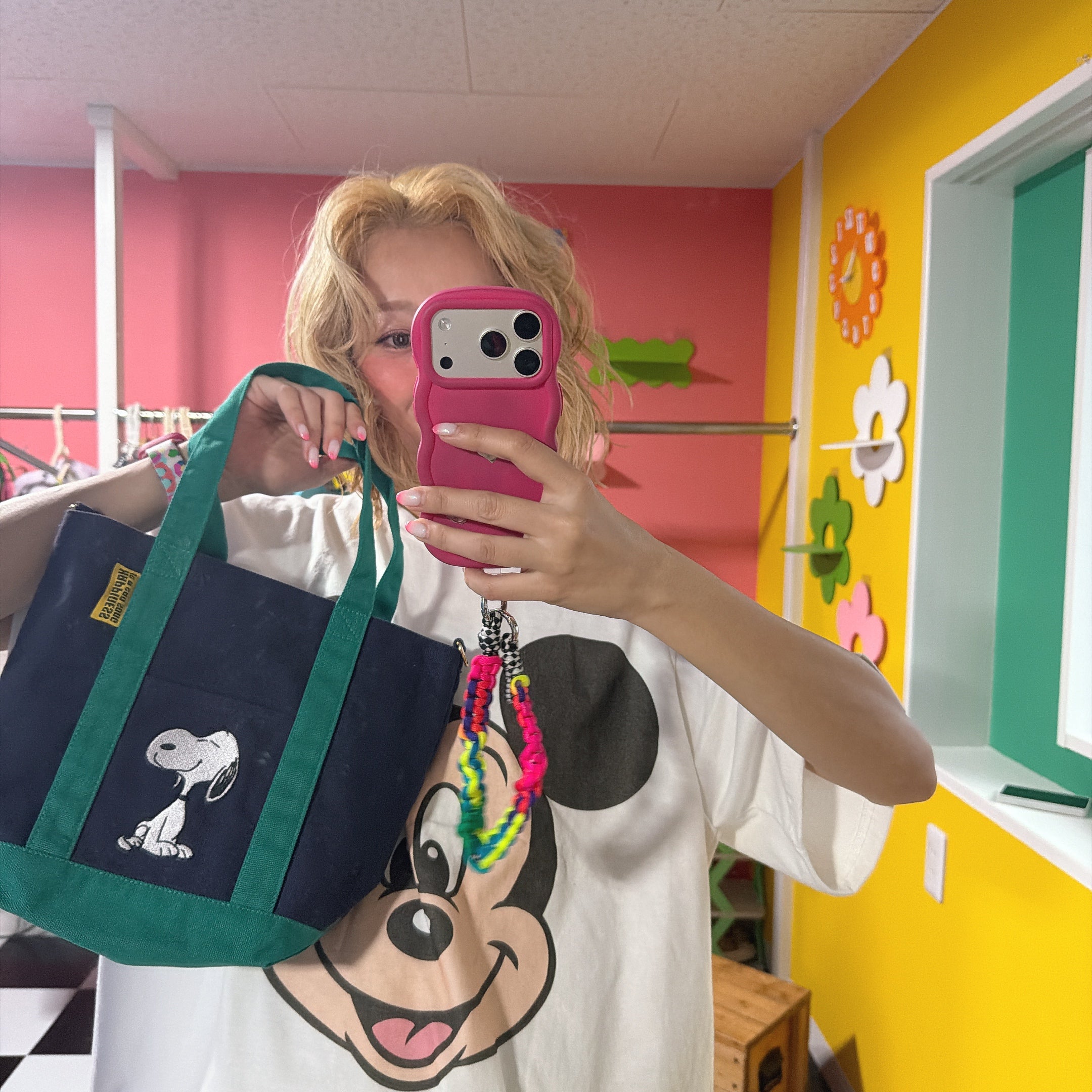 INSTOCK* 2 Colors NOSTALGICA Vintage PEANUTS Embroidered Tote Ships i