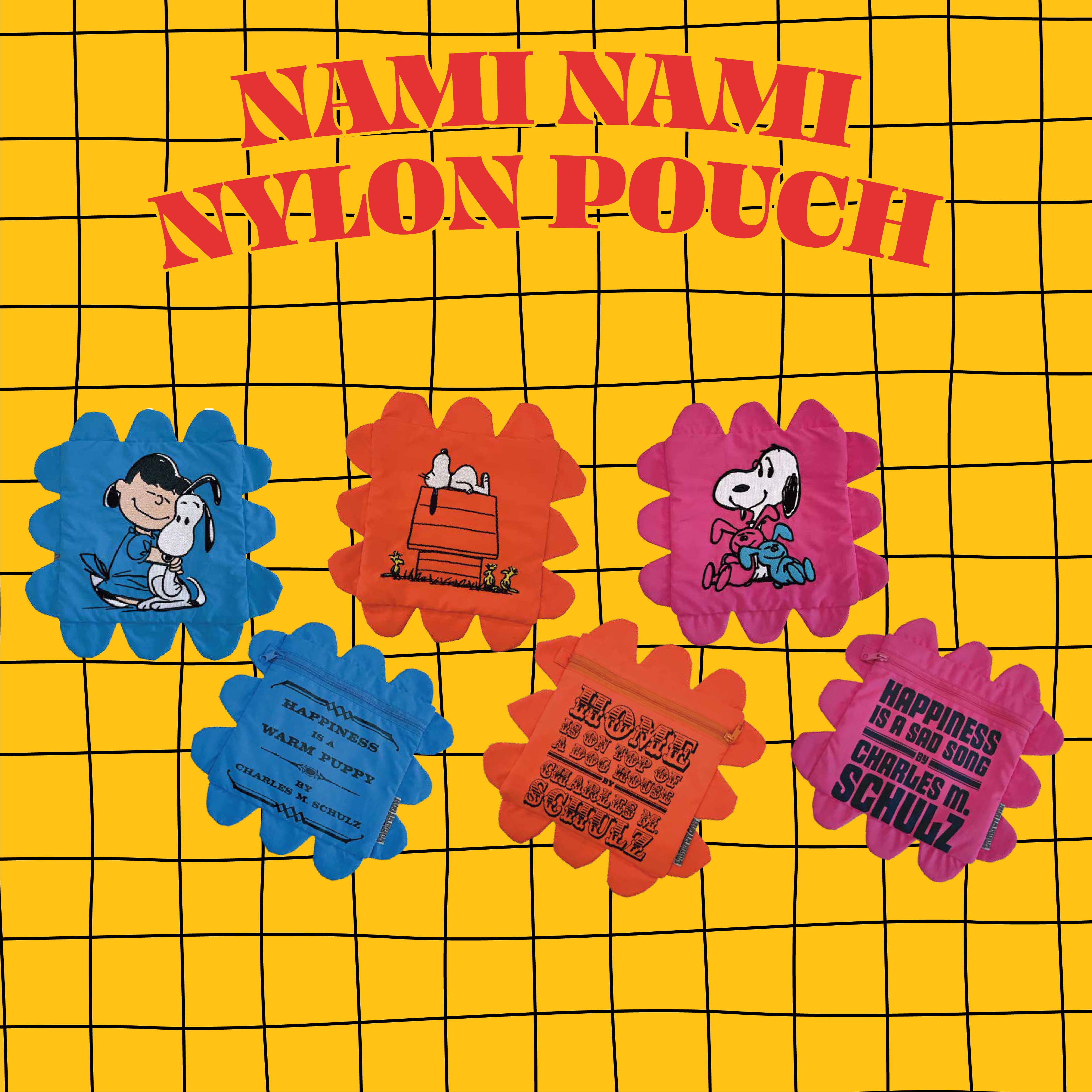 *Pre-order* NOSTALGICA vintage PEANUTS wavy nylon pouch (3 colors) Scheduled to ship in May