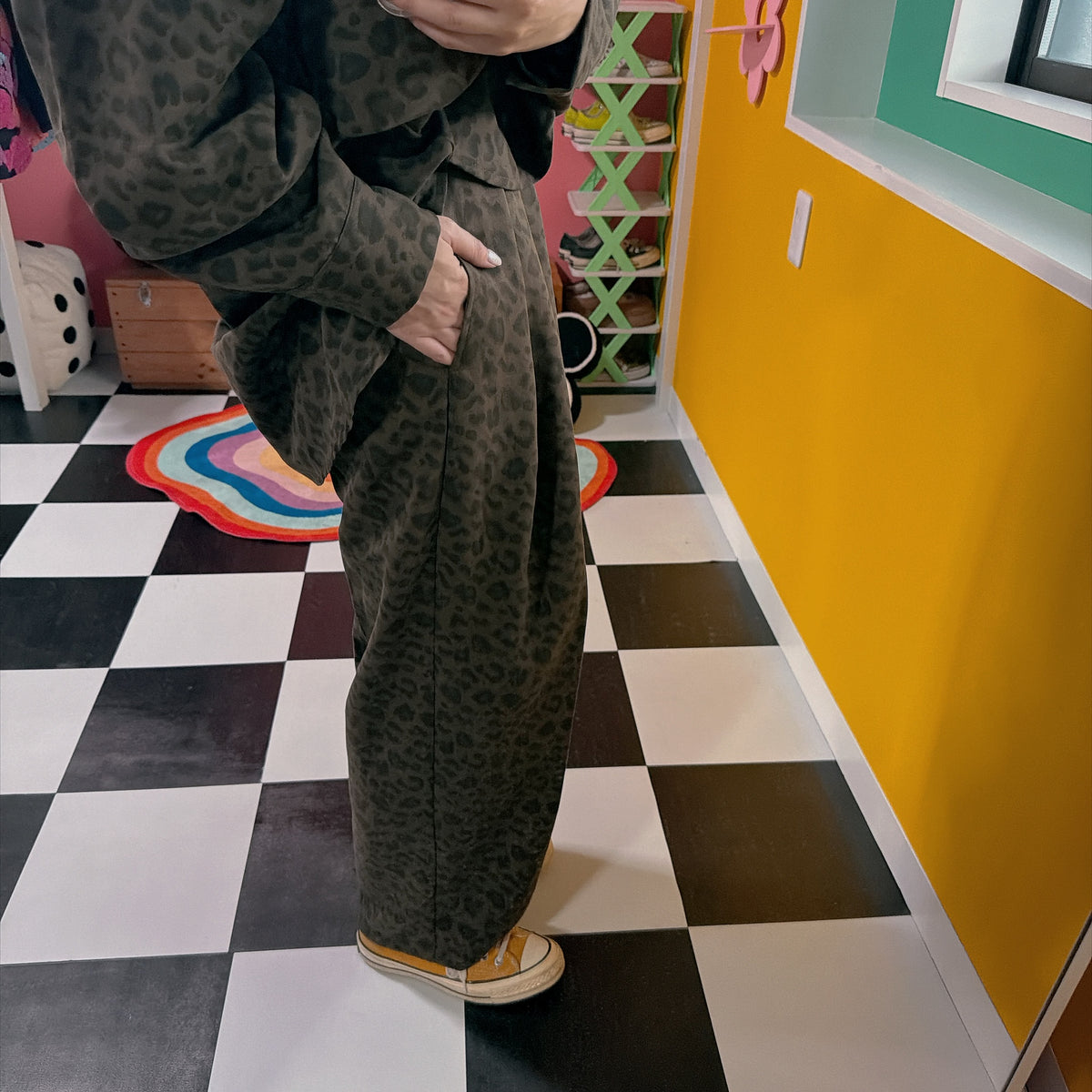 ※予約※ <上下別売/セットアップ対応>レオパードツイルシャツジャケット＆タックワイドパンツ 納期目安は商品ページに記載