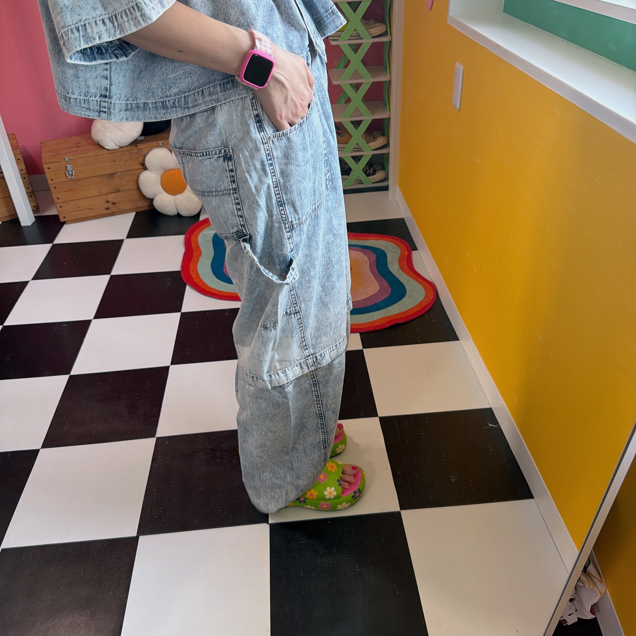 ※上限あり予約※ セットアップ可能 軽量デニムケミカル加工2wayパンツ 6月中旬出荷予定