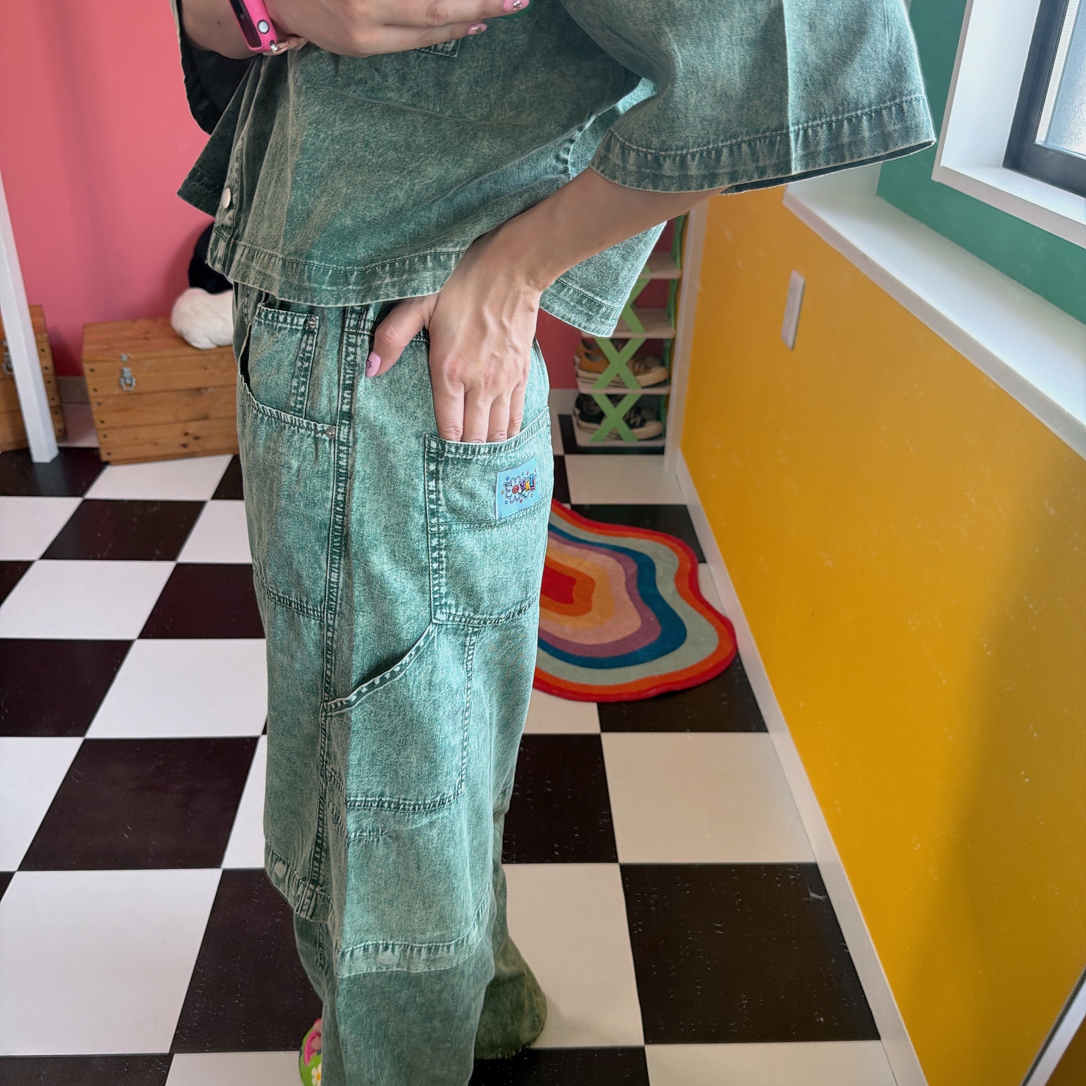※上限あり予約※ セットアップ可能 軽量デニムケミカル加工2wayパンツ 6月中旬出荷予定