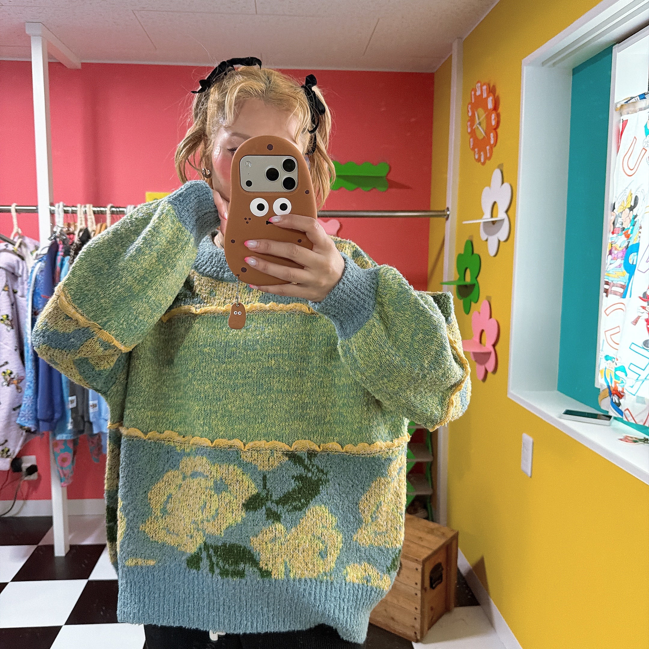 ※上限あり予約※4色 ヴィンテージフラワーニット  1月中の出荷予定