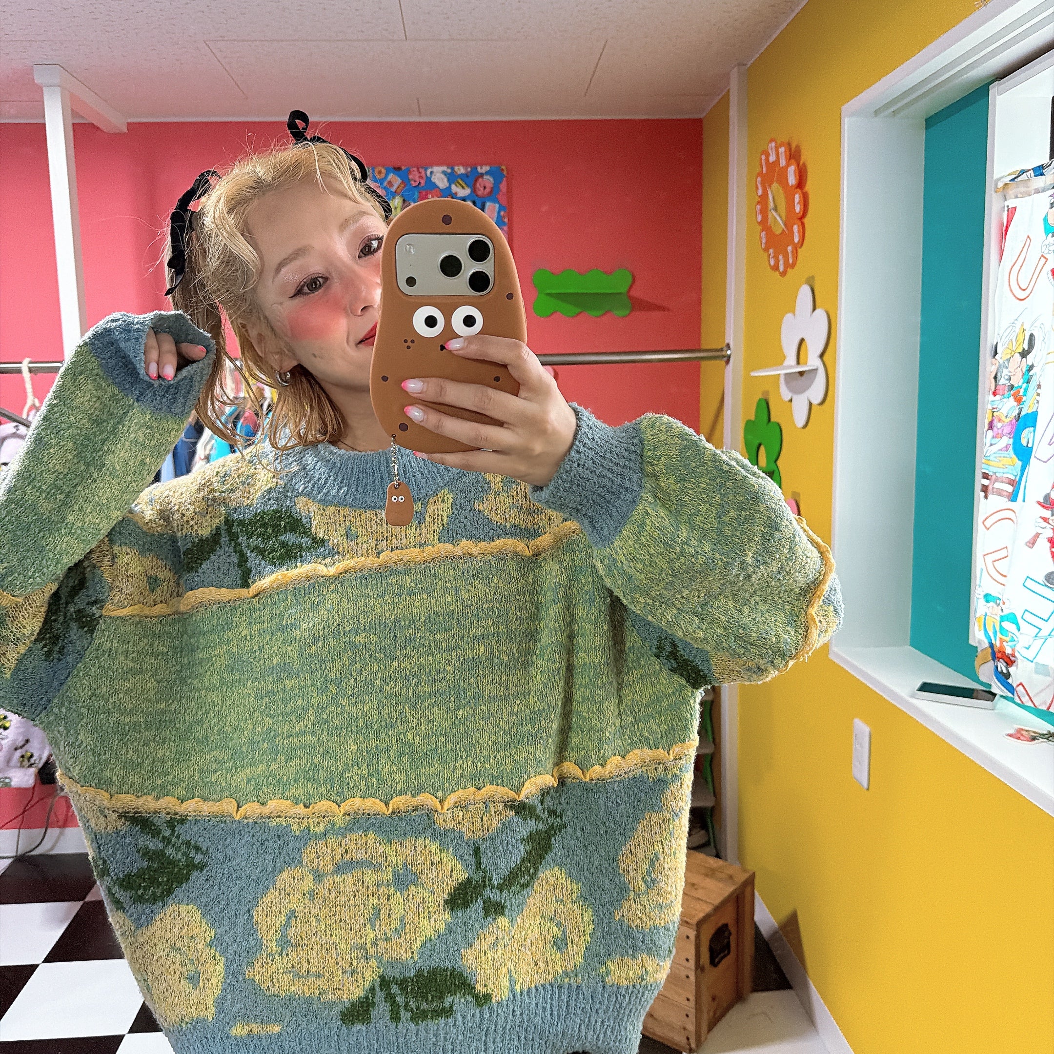 ※上限あり予約※4色 ヴィンテージフラワーニット  1月中の出荷予定