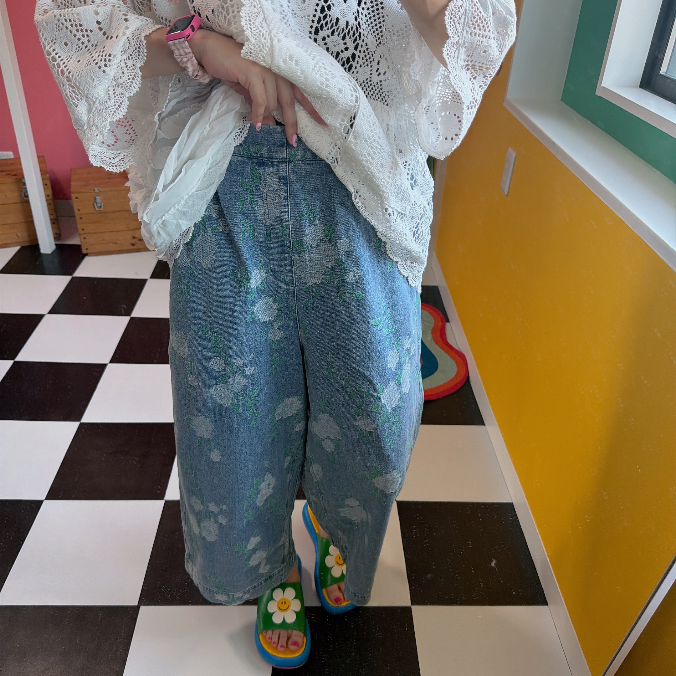 ※上限あり予約※3種類 ジャガードデニムパンツ 6月中旬出荷予定