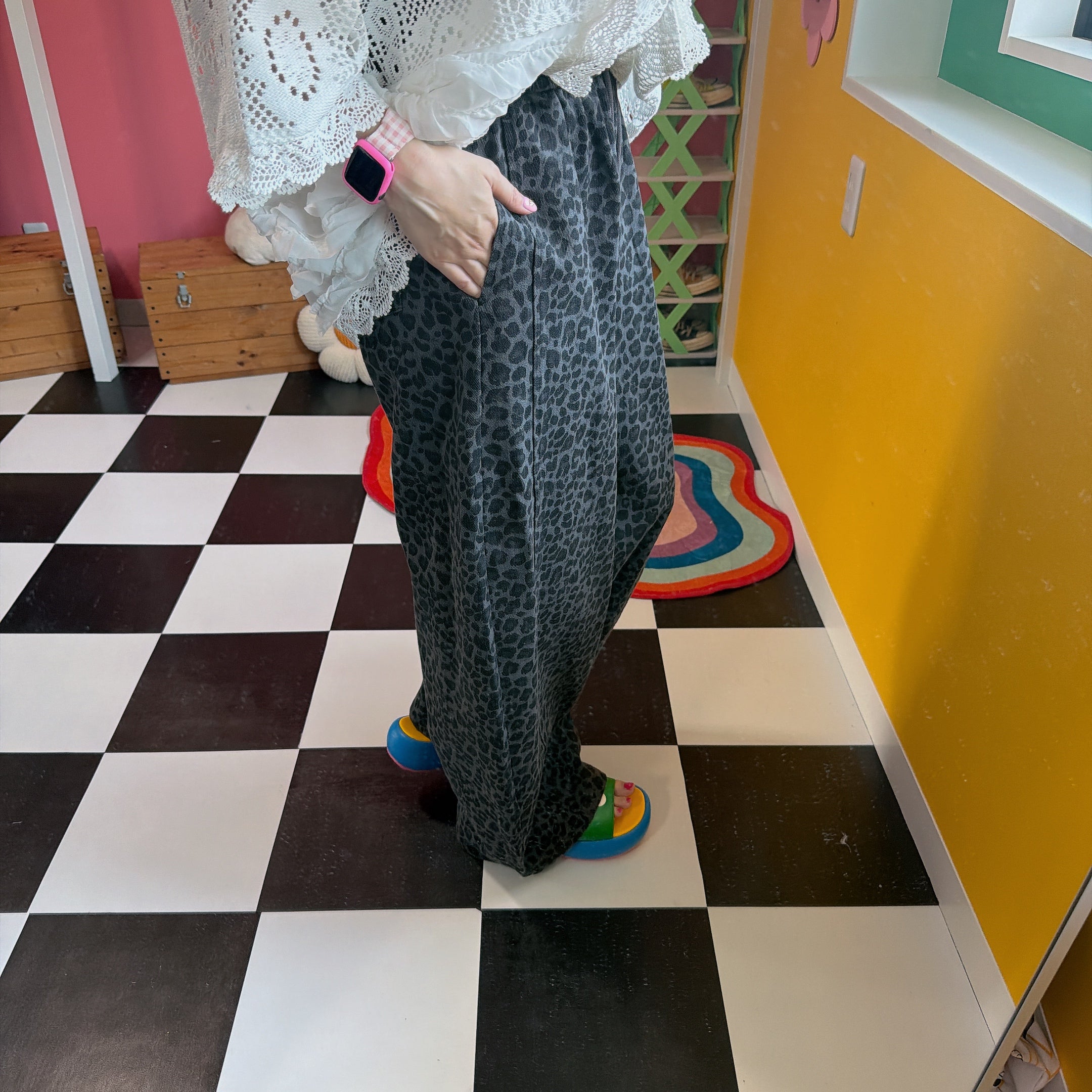 ※即納※ 各1点限り レオパード柄ワイドパンツ 4~5営業日で出荷