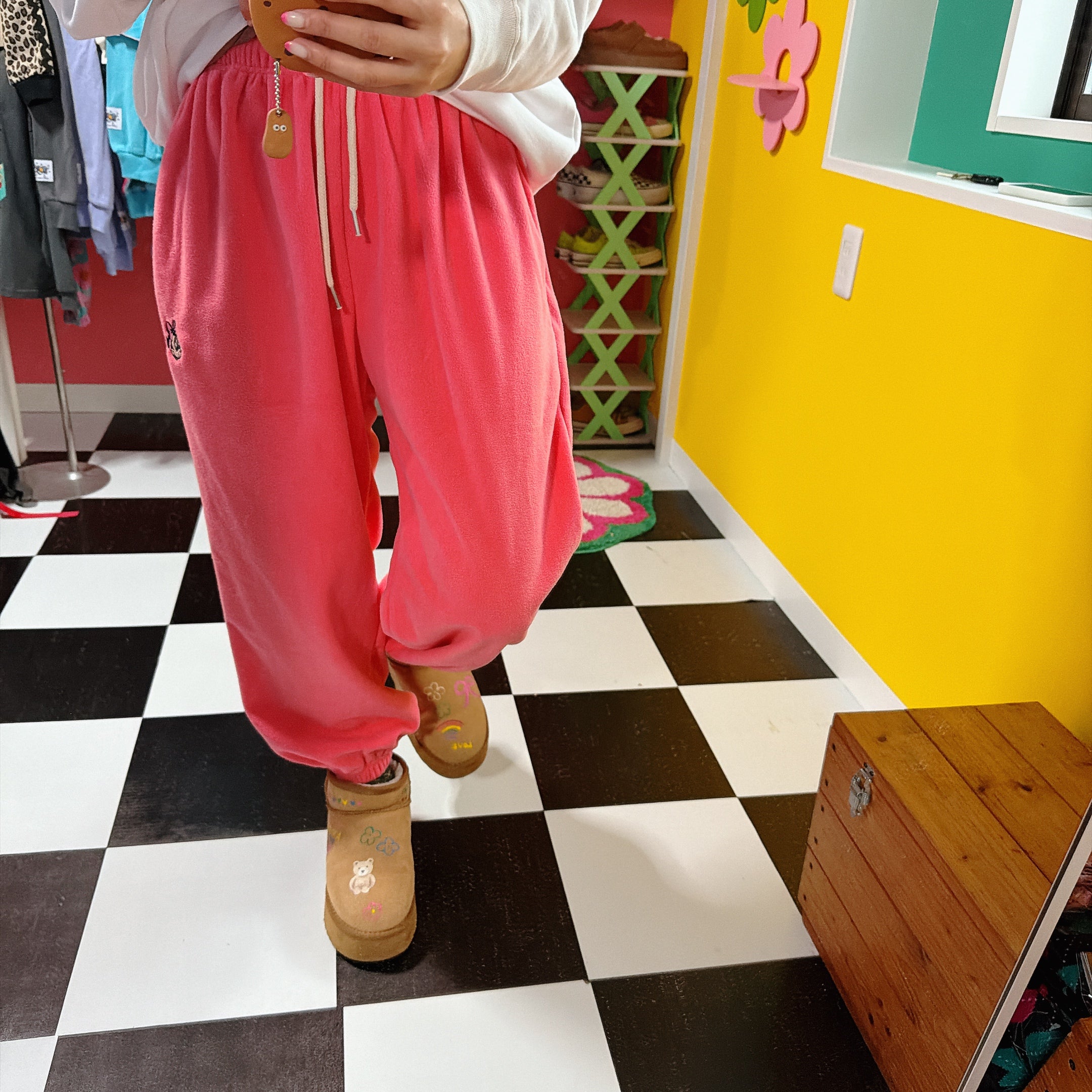 ※予約※6色 ミニーワッペンフリースパンツ  2月中の出荷予定