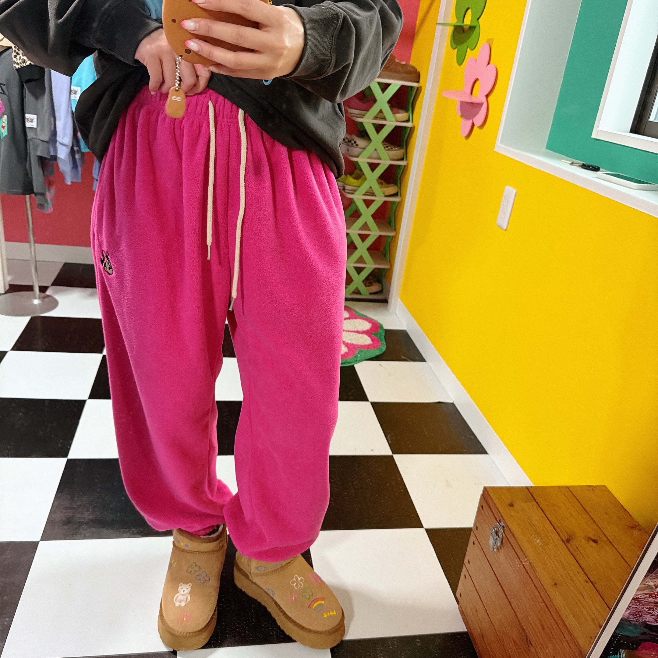 ※予約※6色 ミニーワッペンフリースパンツ  2月中の出荷予定