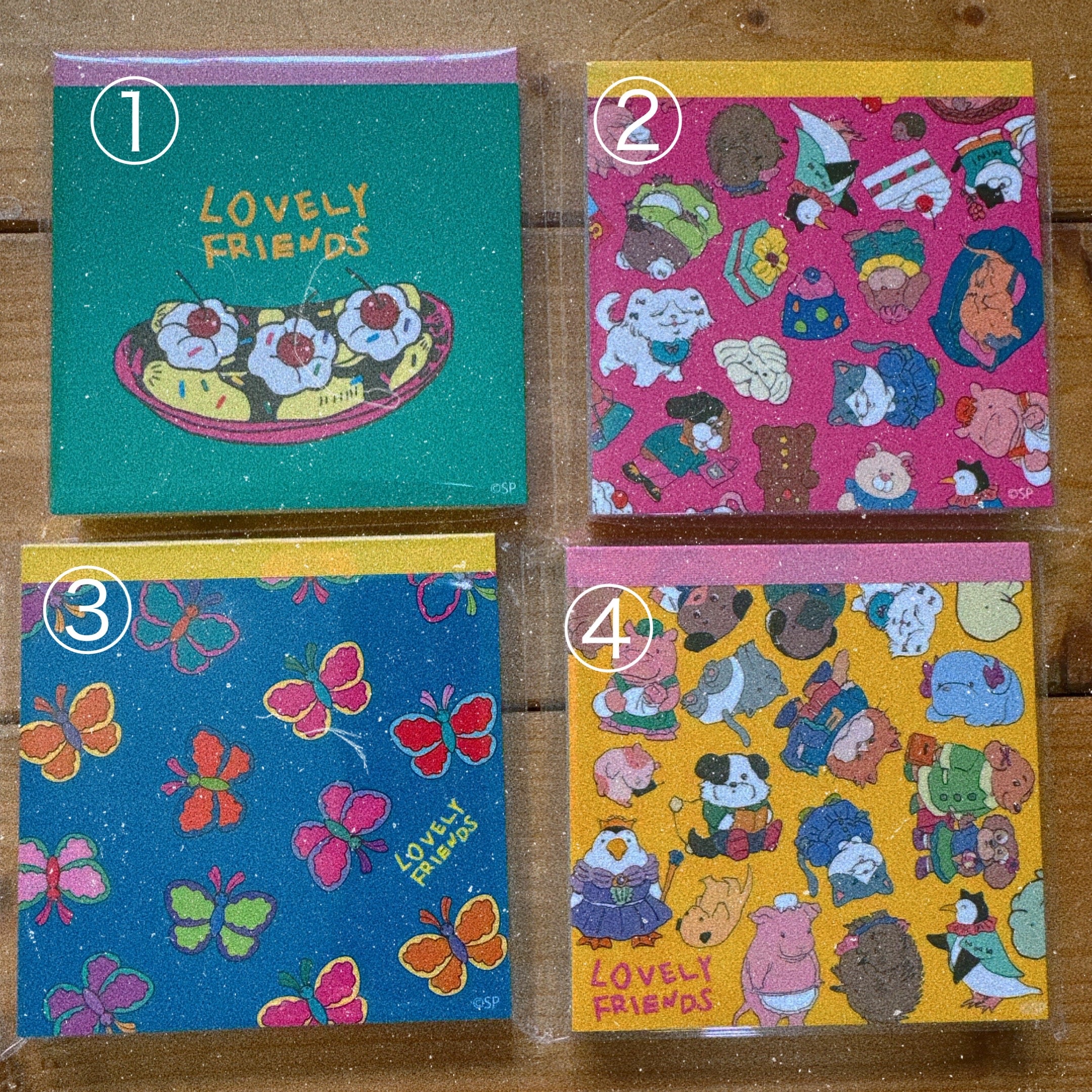 Available now! 4 types of LOVELY FRIENDS memo pads. Ships in 2-3 business days.