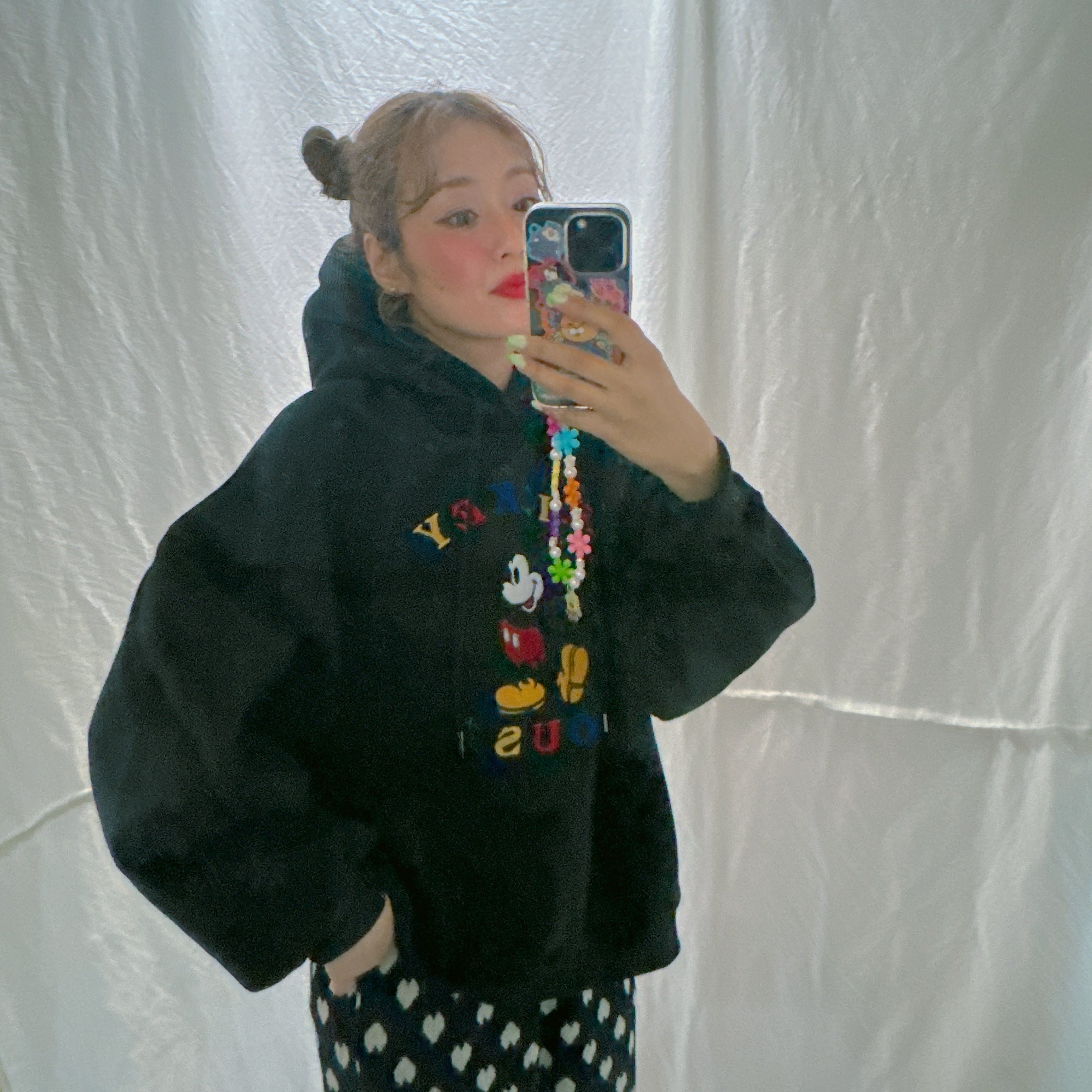 Ready for immediate delivery: 2-color retro Mickey embroidered hoodie