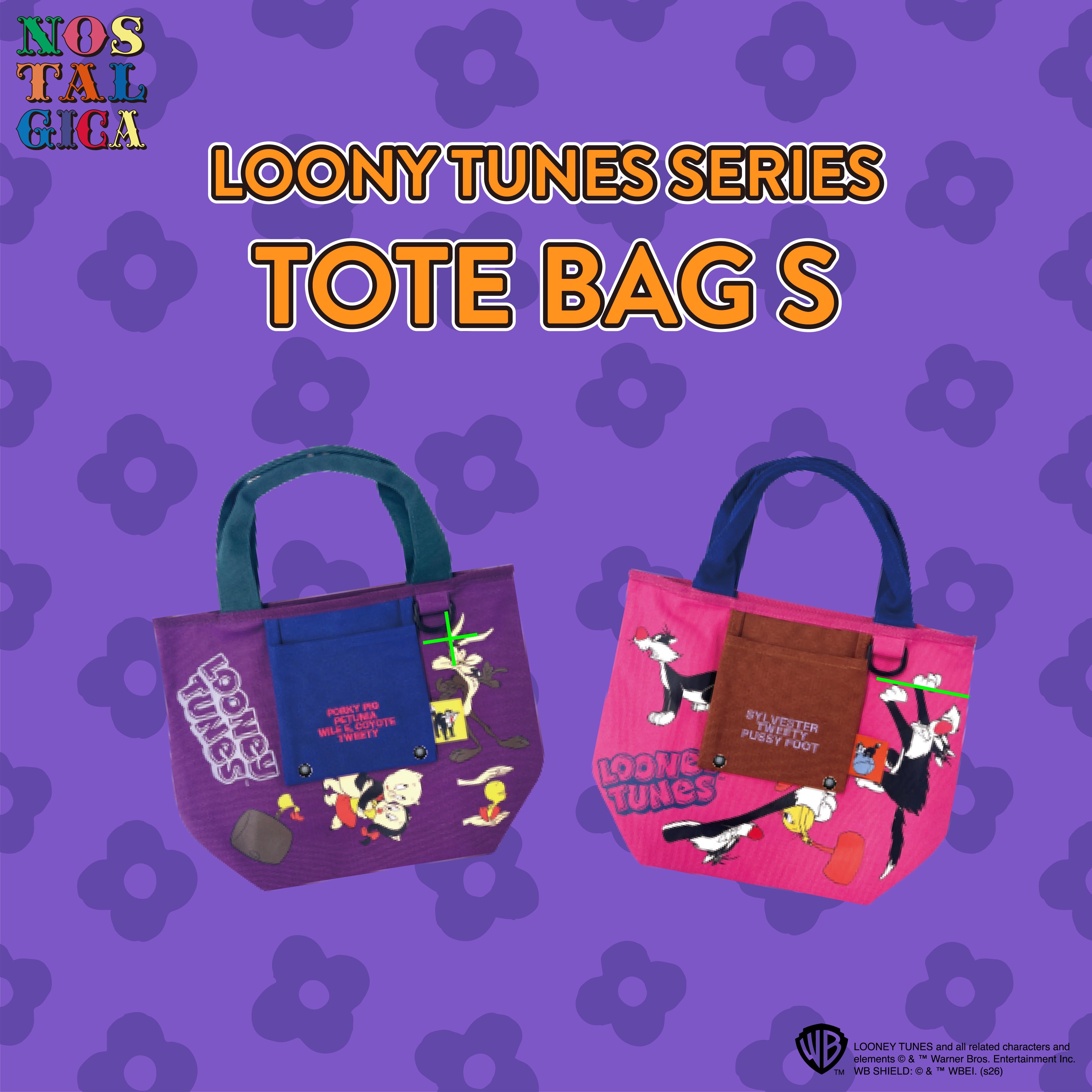 *Pre-order* 8 Types Looney Tunes NOSTALGICA Bi-color Bag - Scheduled for shipment in August