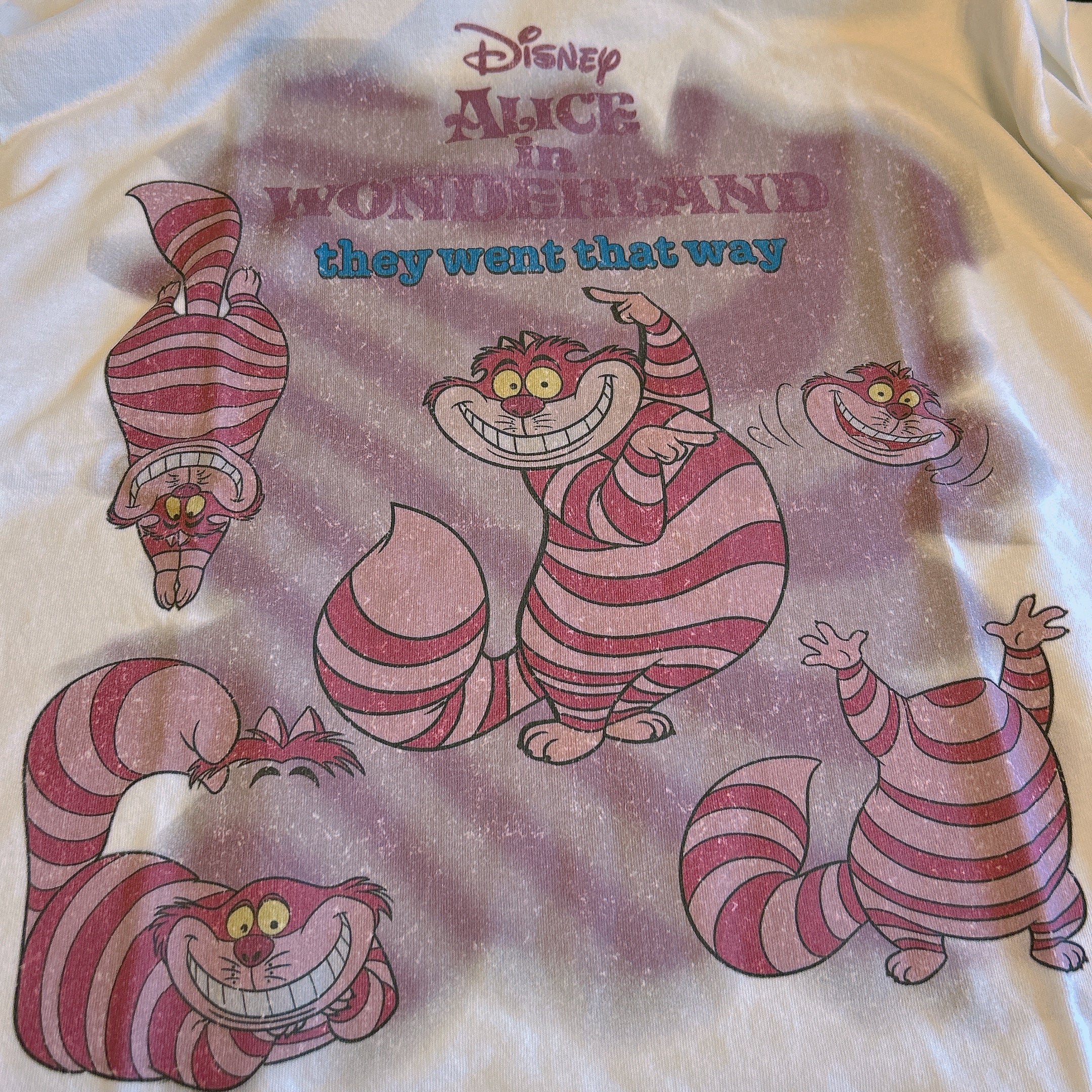 Ready to ship, 2 colors, Alice in Wonderland Cheshire Cat Pigment TEE
