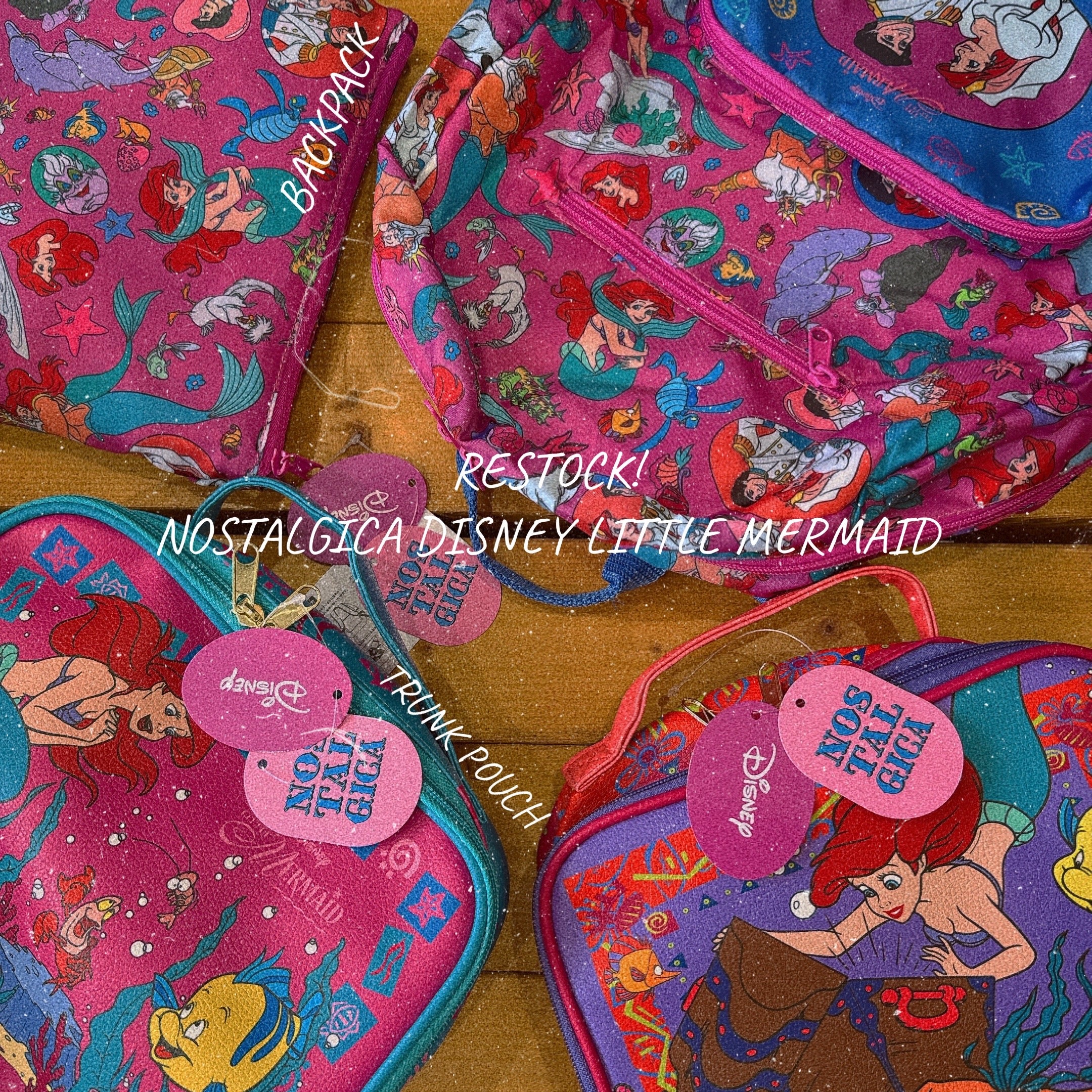 Reservation Resale Nostalgica Ariel All-over Pattern Folding Backpack