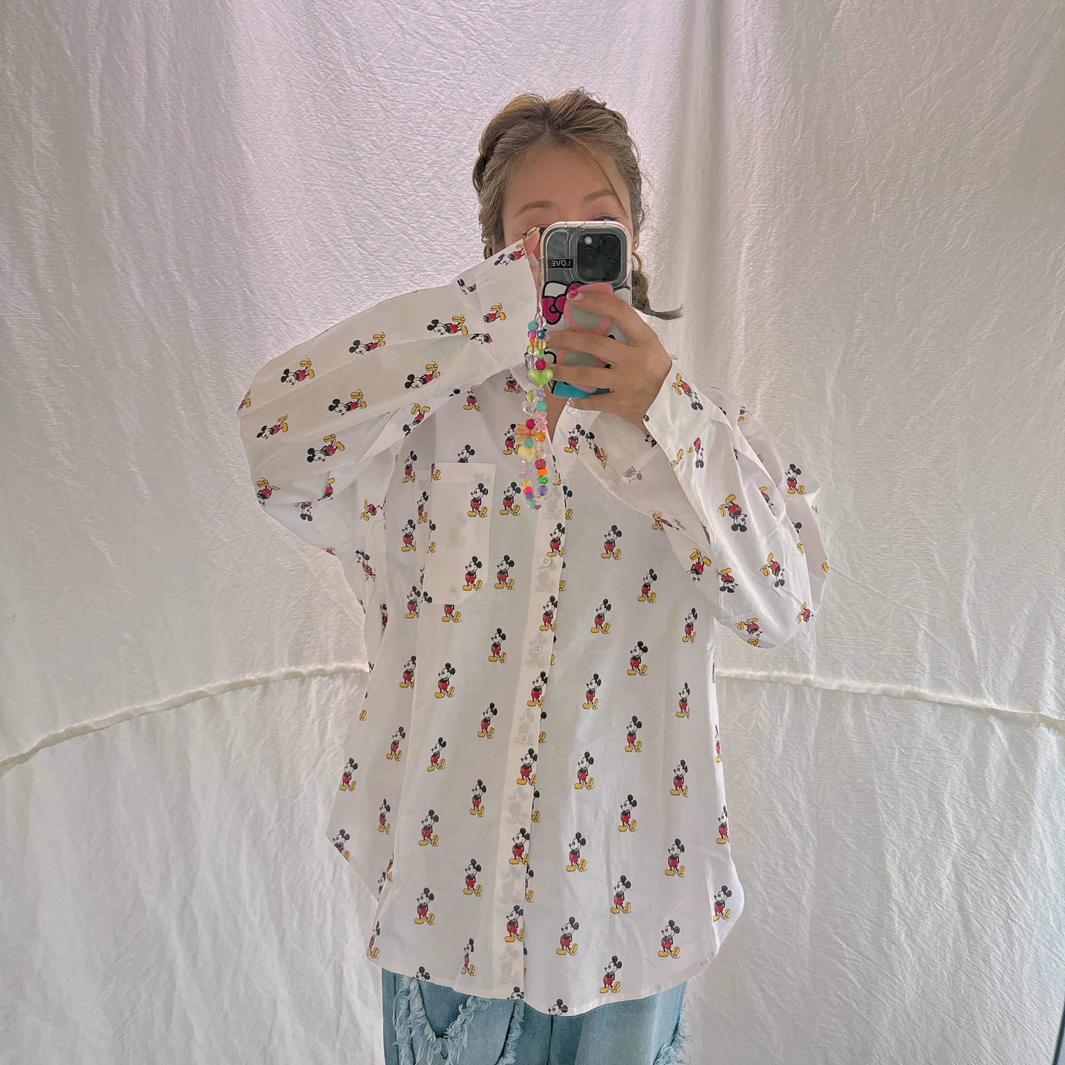 Ready to ship Mickey Mouse print shirt